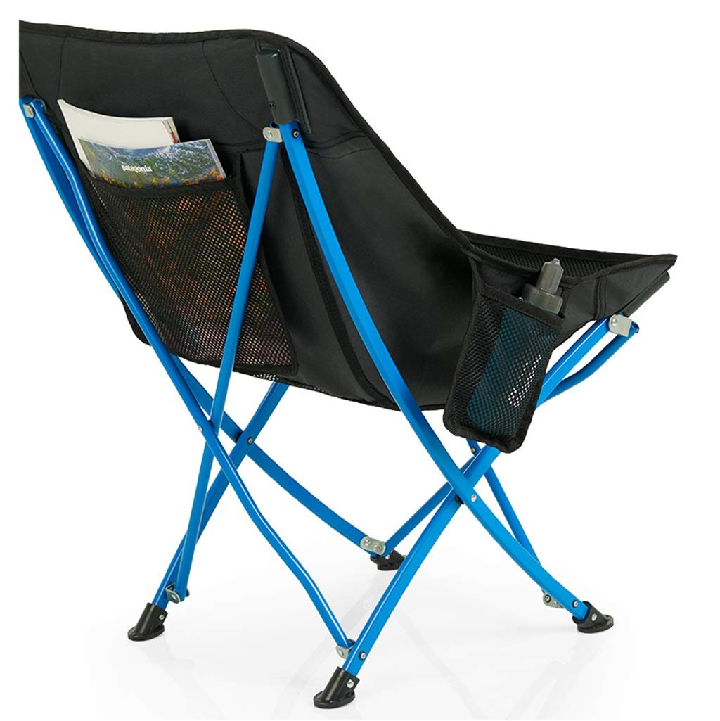 DWW Portable Folding Camping Chair with Carry Bag - Lightweight Beach Lounge Chair & Outdoor Stool - 240lbs Weight Capacity High Back Chair for Camping, Picnics, Fishing, Sports Events (Black) - Perfect for Backyard BBQs, Beach Vacations & Tailgating Parties