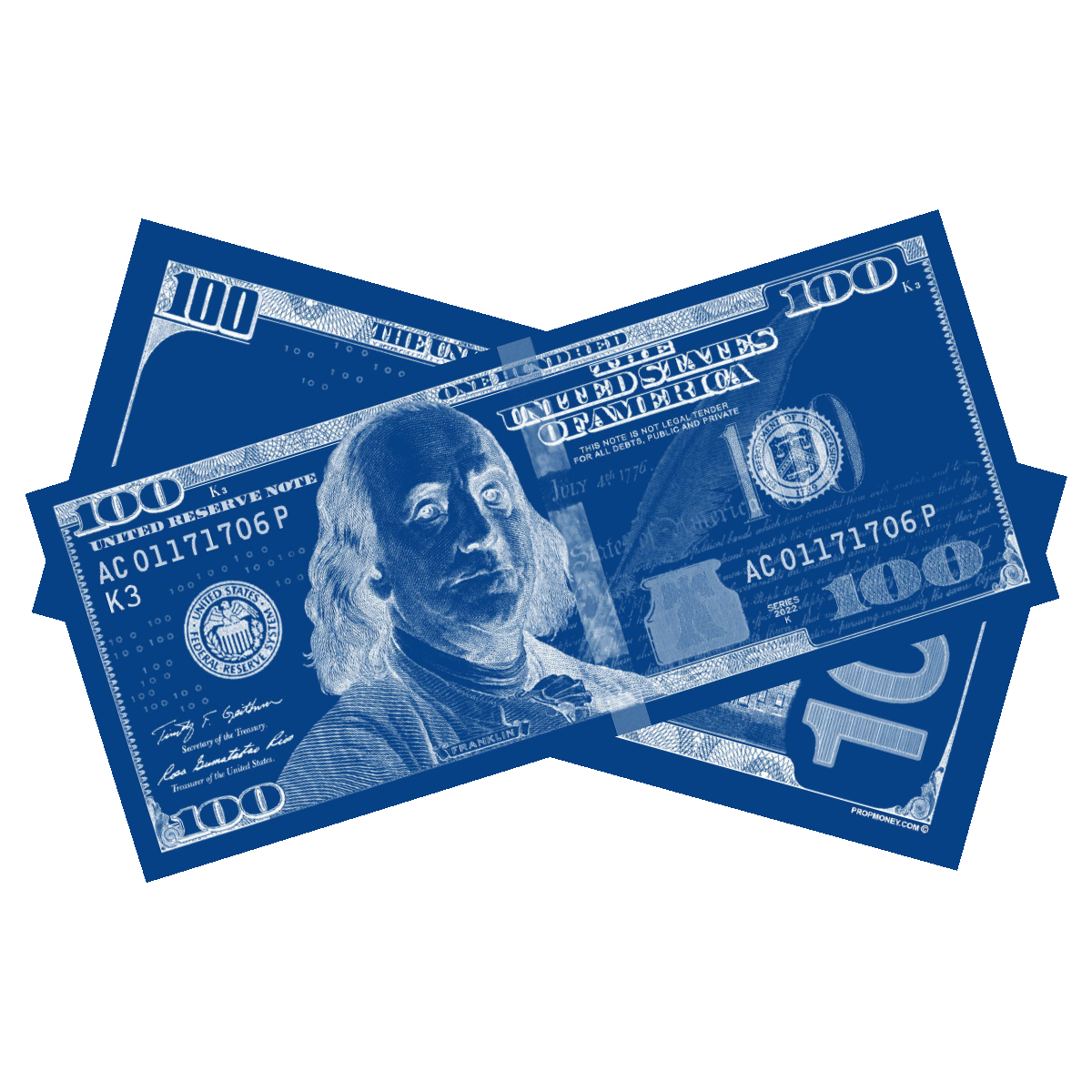 100 Pack $100 New Series Los Angeles Blue Bills - Perfect for Collectors, Gifts, and Movie Props