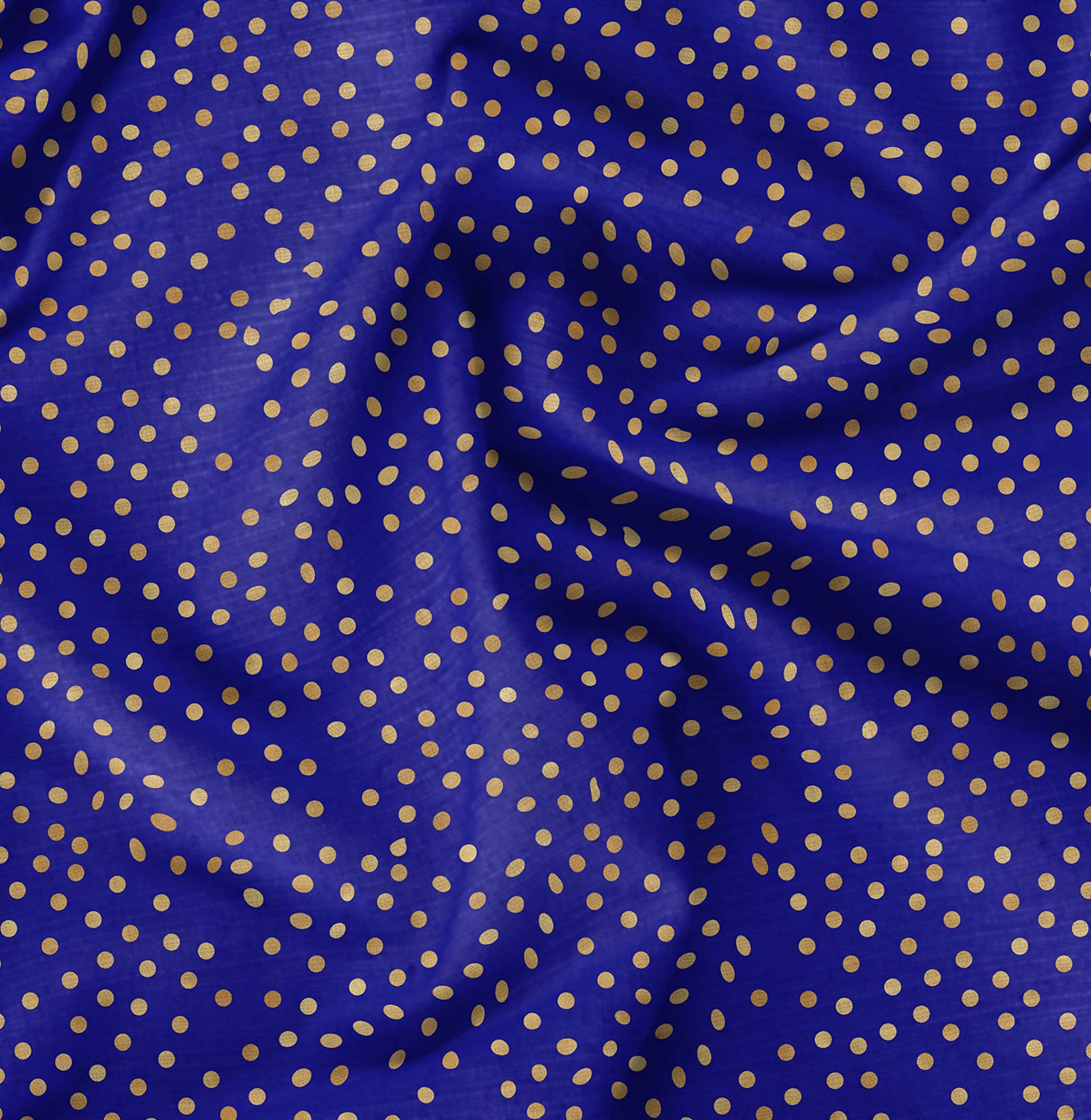 Soimoi Moss Georgette Blue Fabric by The Yard - 42 Inch Wide Polka Dot Printed Fabric for Dresses, Blouses & DIY Crafts - Lightweight Flowy Material for Summer Fashion & Home Decor Projects