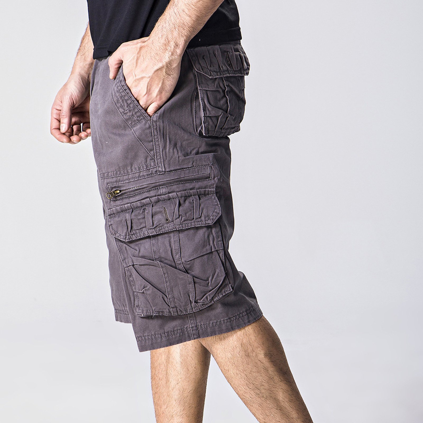 Men's Military Style Combat Cargo Shorts - Cotton Tactical Outdoor Shorts for Hiking, Camping & Adventure (Belt Not Included)