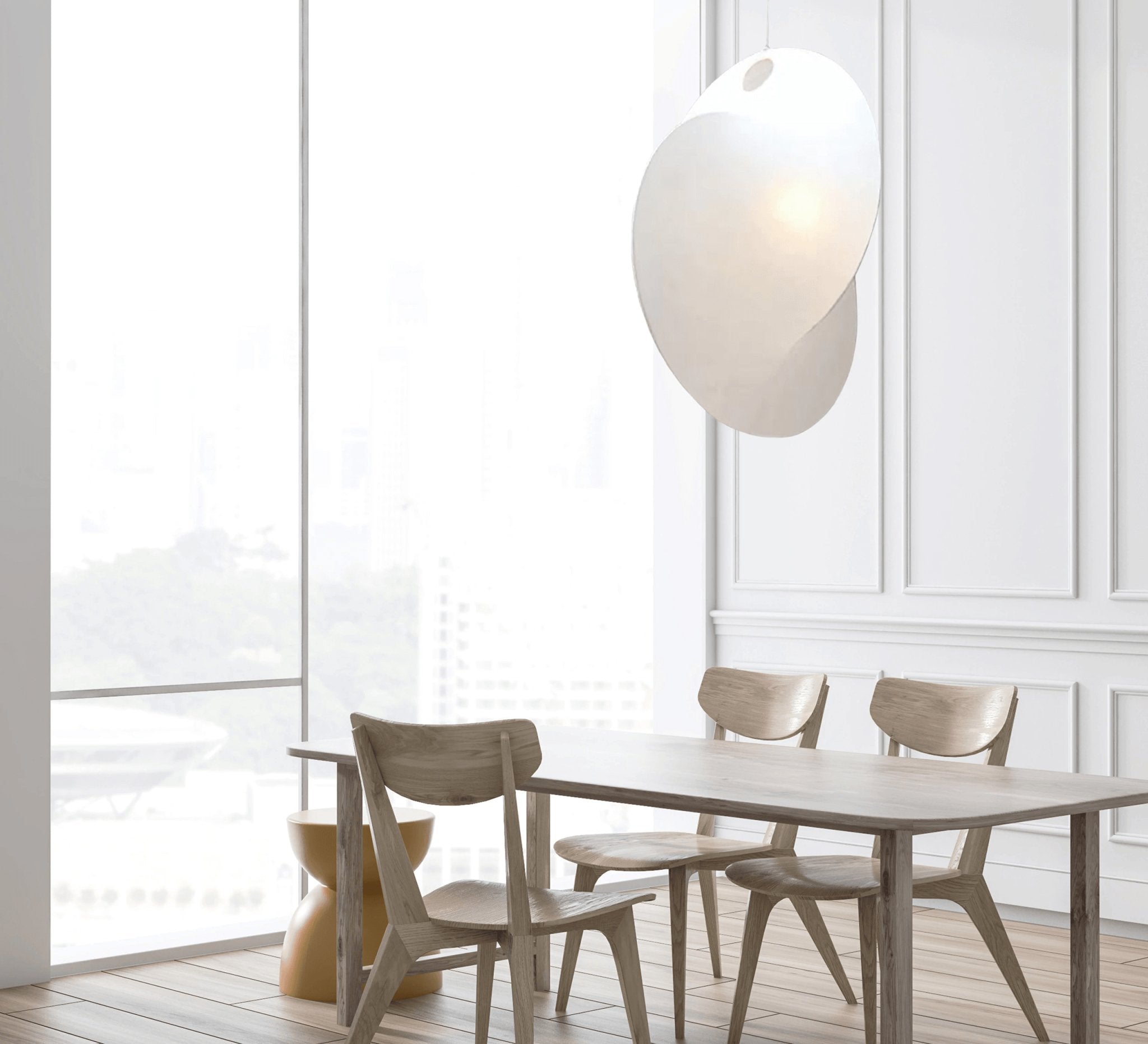 Modern Cocoon Pendant Light - Handwoven Rattan Hanging Lamp for Dining Room, Bedroom & Living Room - Boho Chic Ceiling Lighting Fixture for Home Decor
