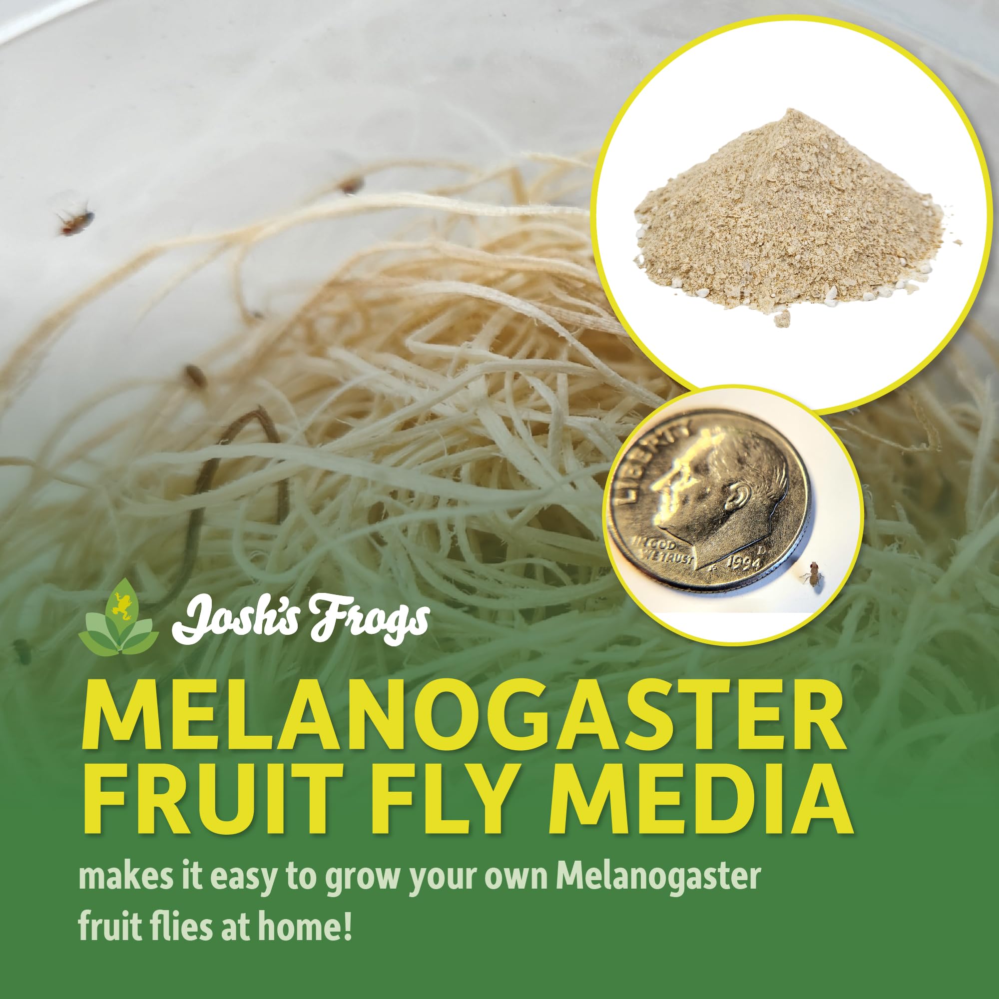 Josh's Frogs Premium Melanogaster Fruit Fly Food Media - 3 lbs (2.7 Quarts) for 20 Fruit Fly Cultures | Ideal for Reptile & Amphibian Feeders, Pet Frogs & Small Insectivores