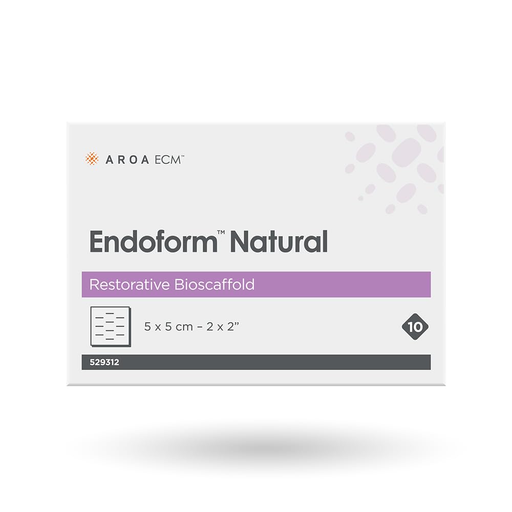 Endoform Natural Restorative Bioscaffold - Fenestrated 2x2 Inch Wound Dressing (Box of 10) | Advanced Healing for Chronic Wounds, Ulcers & Surgical Sites | Medical-Grade Collagen Matrix for Optimal Tissue Regeneration
