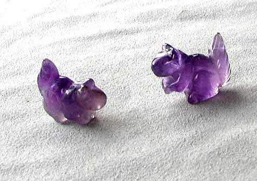 2 Handcrafted Amethyst Squirrel Beads for Jewelry Making - Natural Stone DIY Craft Supplies - Perfect for Necklaces, Bracelets & Earrings