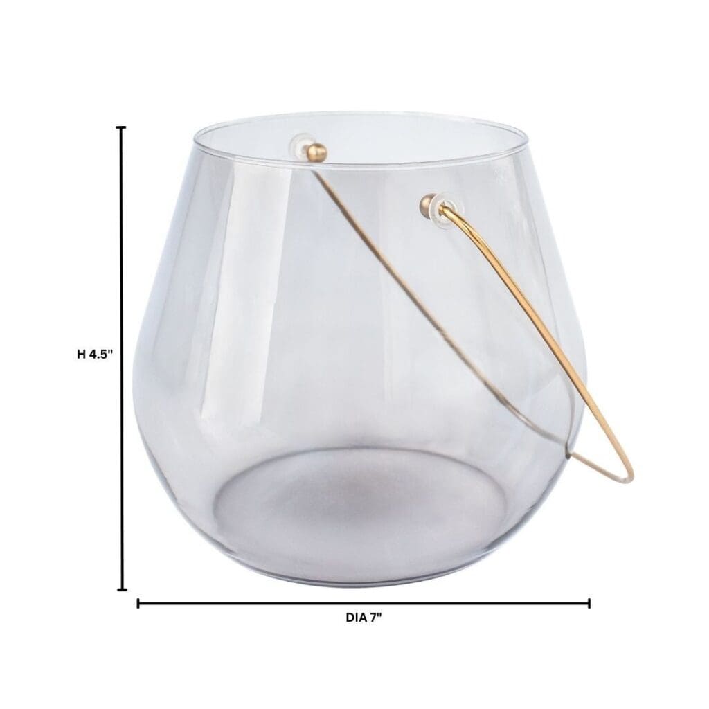 Cyan Design 11768 Smoked Glass Water Drop Hurricane Candle Holder - Perfect for Table Centerpieces, Wedding Decor, and Home Accents