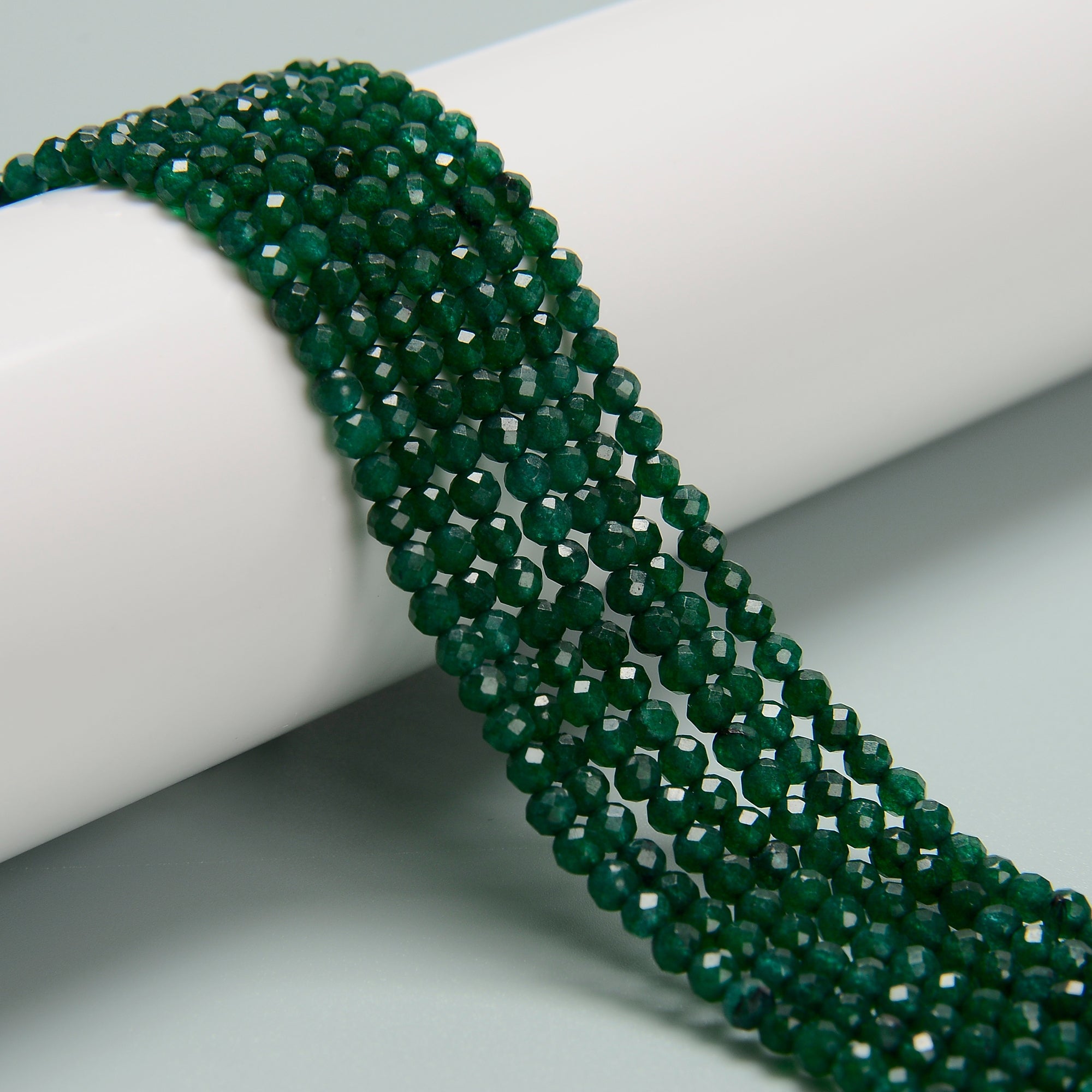 Emerald Green Faceted Round Jade Beads 2mm 3mm 15.5
