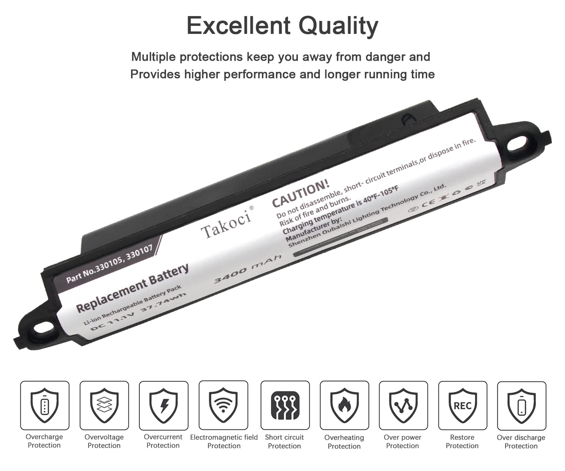 3400mAh Replacement Battery for Bose SoundLink 2 Wireless Bluetooth Speaker - Compatible with Part Numbers 330107, 359495, 330107A - Perfect for Home, Office & Outdoor Use