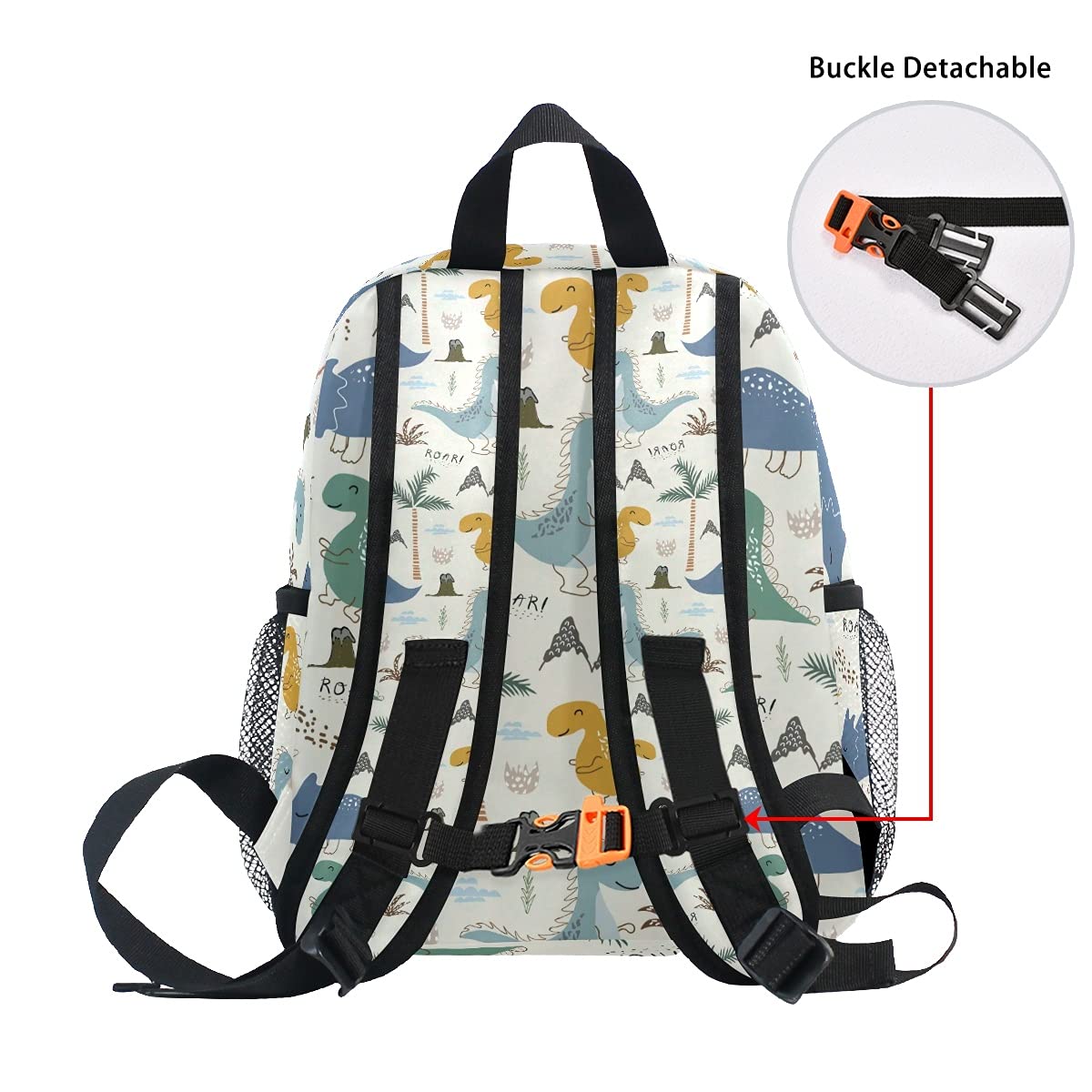 Dino Kids Backpack - Dinosaur School Bag for Toddlers & Preschoolers - Travel & Nursery Use