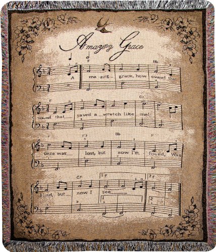 Religious 'How Sweet the Sound' Woven Throw Blanket 50x60 - Soft Indoor Outdoor Blanket for Prayer, Church, Bible Study & Cozy Home Decor