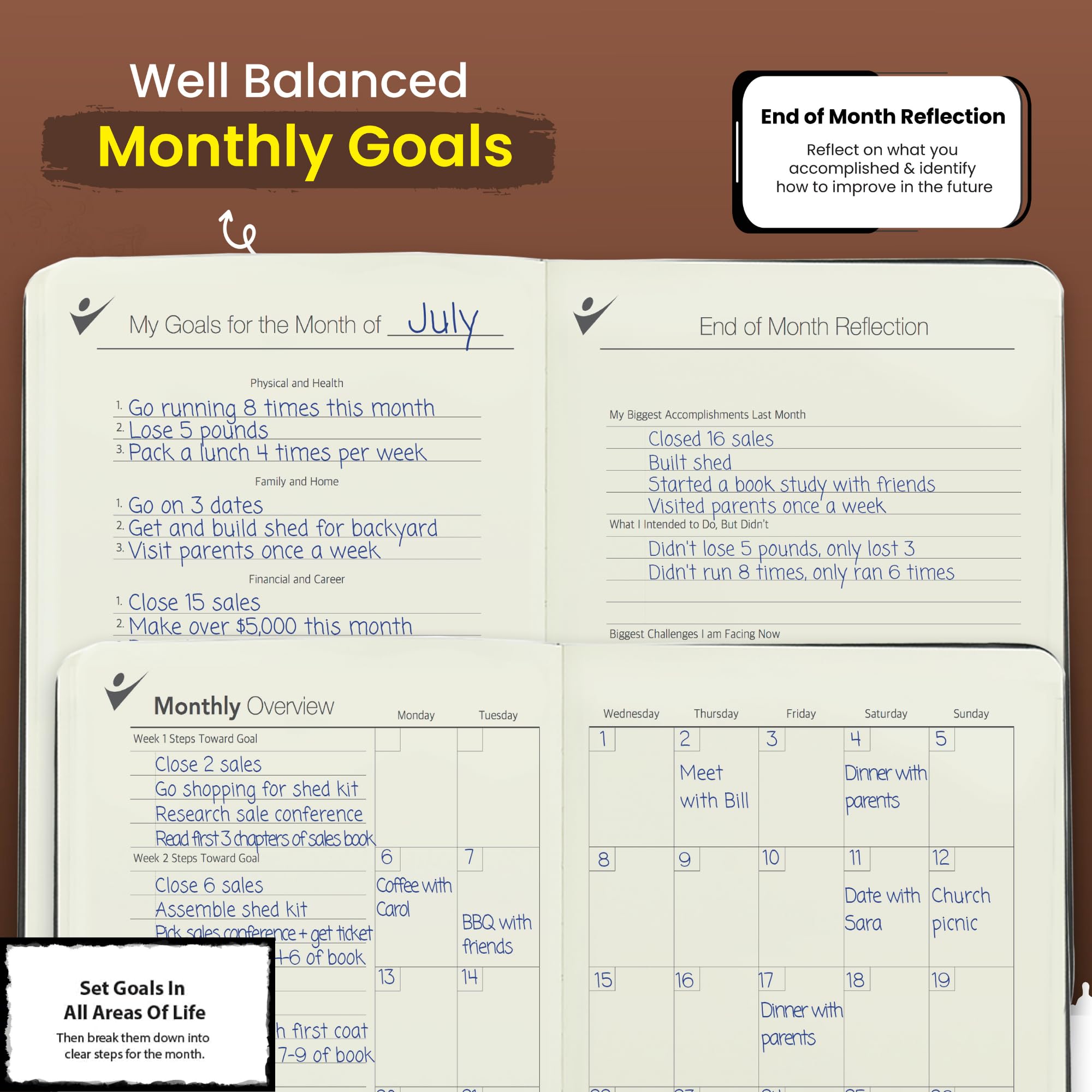 90-Day Undated Planner - Leather Journal for Productivity & Goal Setting | Work & Life Organization
