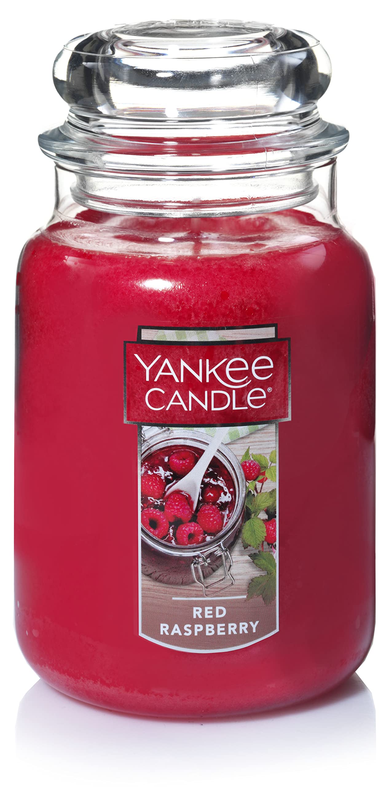 Yankee Candle Red Raspberry Scented Candle - 22oz Large Jar with Single Wick, 110+ Hours Burn Time - Perfect for Home Decor, Relaxation & Romantic Ambiance