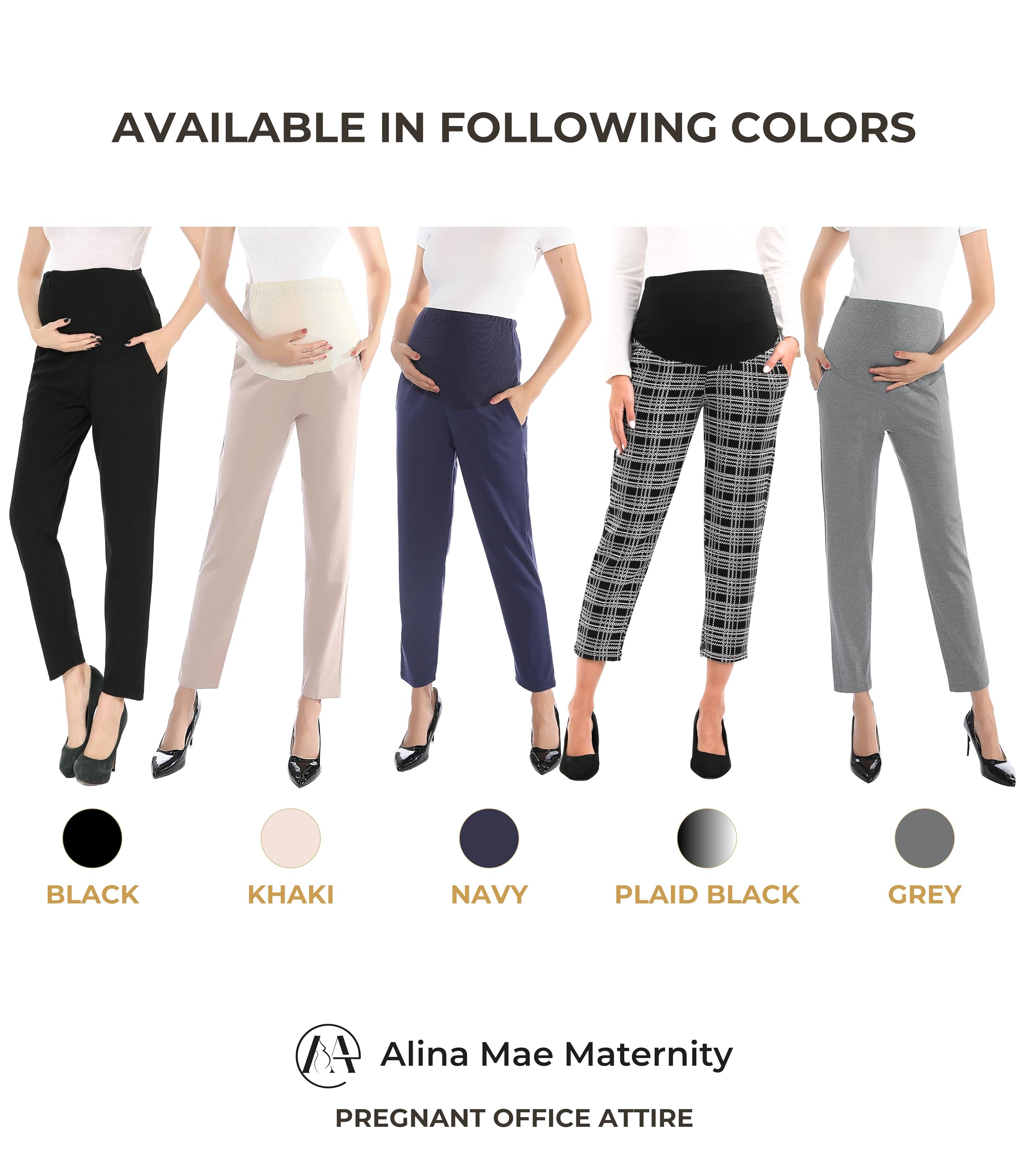 **Stretch Maternity Pants for Women - Comfortable Over-Bump Pregnancy Capris for Work & Casual Wear | Perfect for Office, Travel & Everyday Comfort**