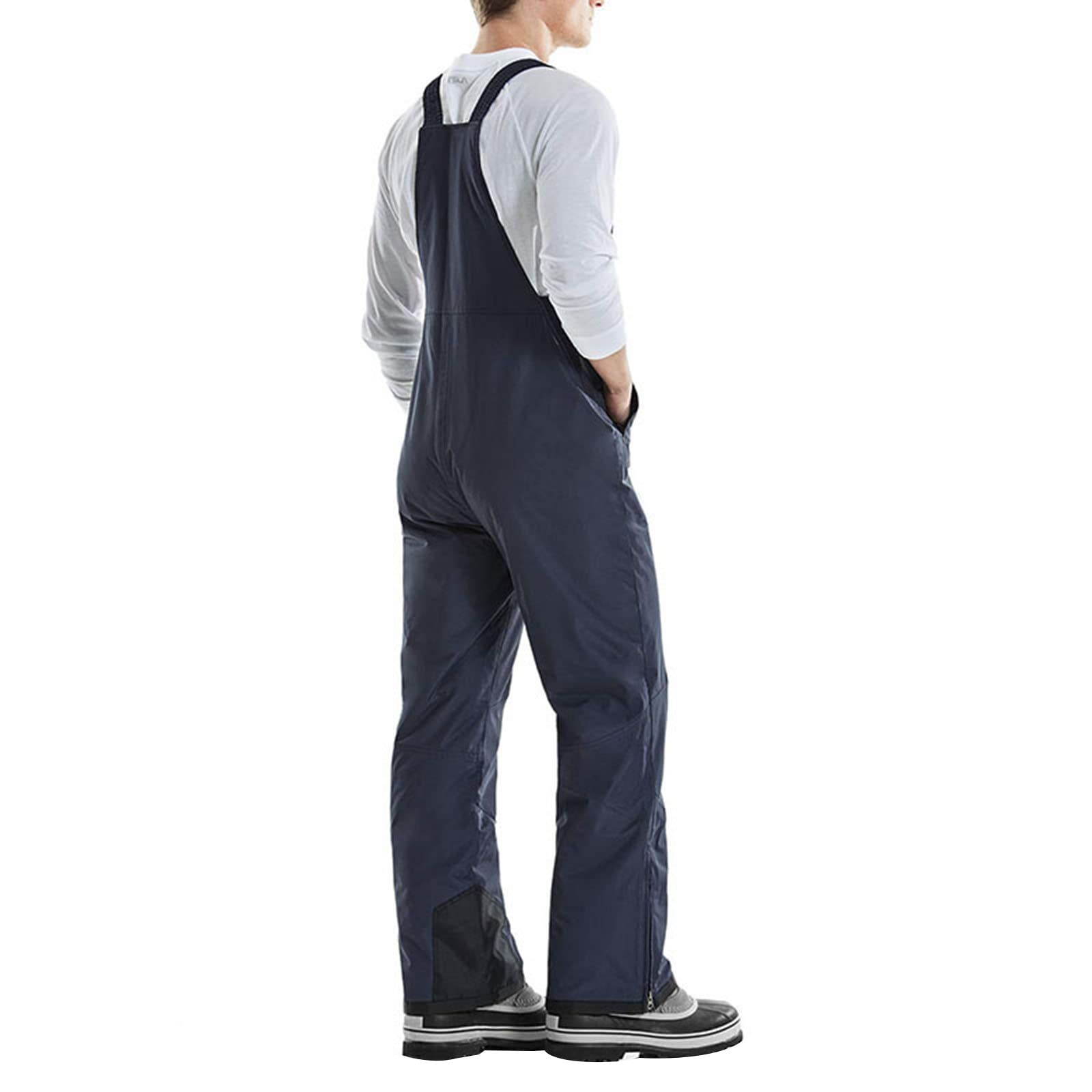 **Men's Waterproof Insulated Snow Bib Overalls - Ski & Snowboard Pants with Pockets for Winter Sports & Outdoor Activities**