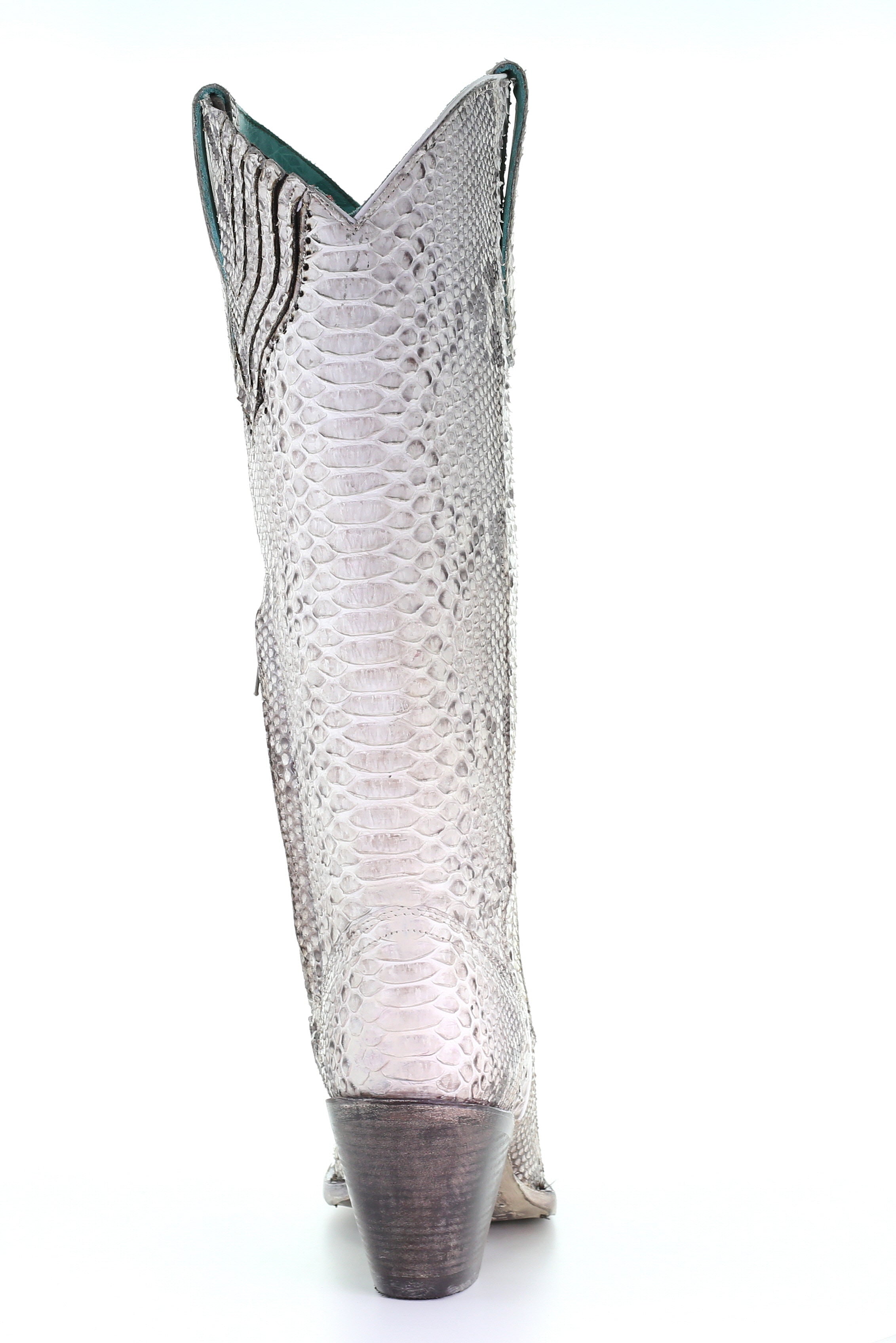 Women's White Western Cowgirl Knee High Boots with Python Print - Stylish Rodeo & Country Fashion for Cowgirl Boots Lovers