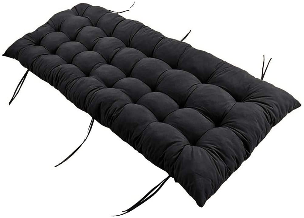 Outdoor Bench Cushion with Ties - Waterproof Washable Cotton Patio Furniture Cushion for Garden, Loveseat, Pallet Couch - Non-Slip Back Support for Outdoor Lounger Chairs & Settees | Perfect for Backyard, Deck, Poolside & Patio Relaxation