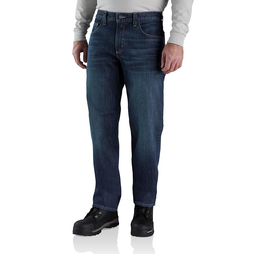 Carhartt Men's Flame Resistant Rugged Flex Relaxed Fit 5 Pocket Work Jeans - Durable & Comfortable for Construction, Welding & Outdoor Jobs