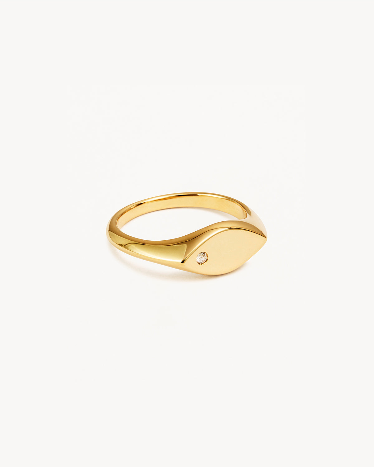 14K Solid Gold Petal Diamond Signet Ring for Women - Elegant Floral Jewelry Gift for Her - Perfect for Weddings, Anniversaries & Special Occasions