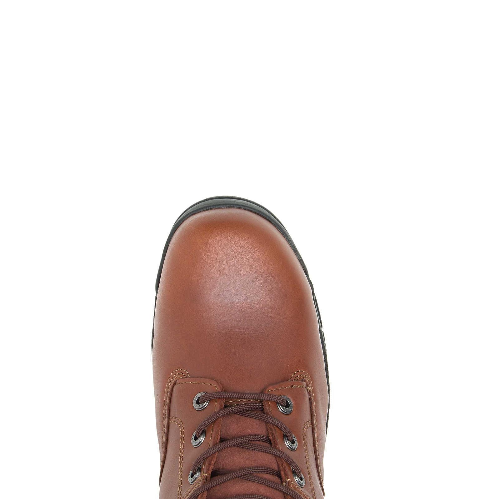 Harrison Soft Toe Work Boots for Men - Comfortable Brown Leather Safety Shoes for Construction, Hiking & Outdoor Work