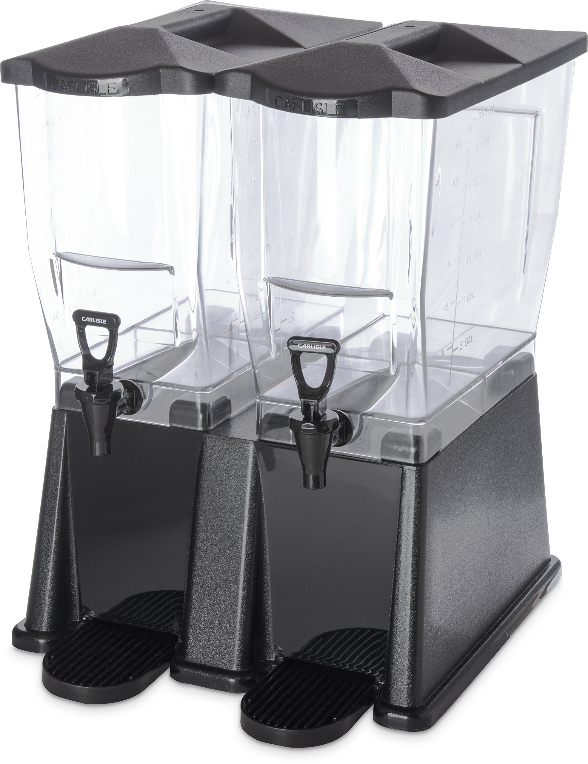 Carlisle FoodService 3.5 Gallon Black Polycarbonate Rectangular Drink Dispenser with Spigot - Perfect for Catering, Buffets, Restaurants & Parties | Commercial Beverage Server for Iced Tea, Lemonade & Punch