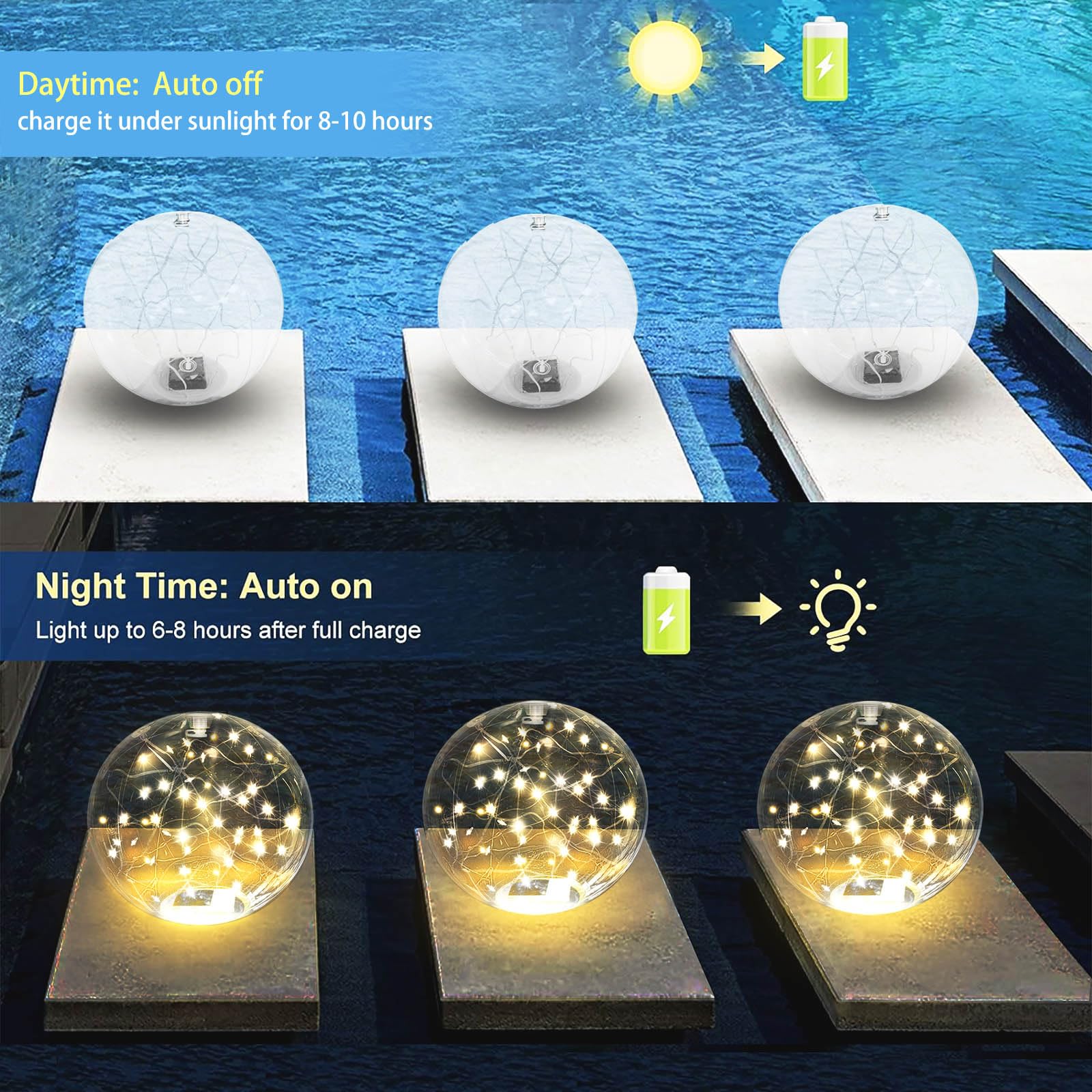 Solar Powered Floating Pool Lights - 14