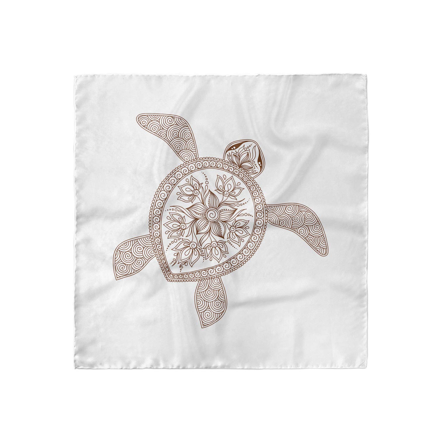 Ambesonne Turtle Hair Scarf - Floral Shell Spirals Head Wrap for Women, Boho Beach Accessory, Yoga Headband, Summer Fashion Hairband