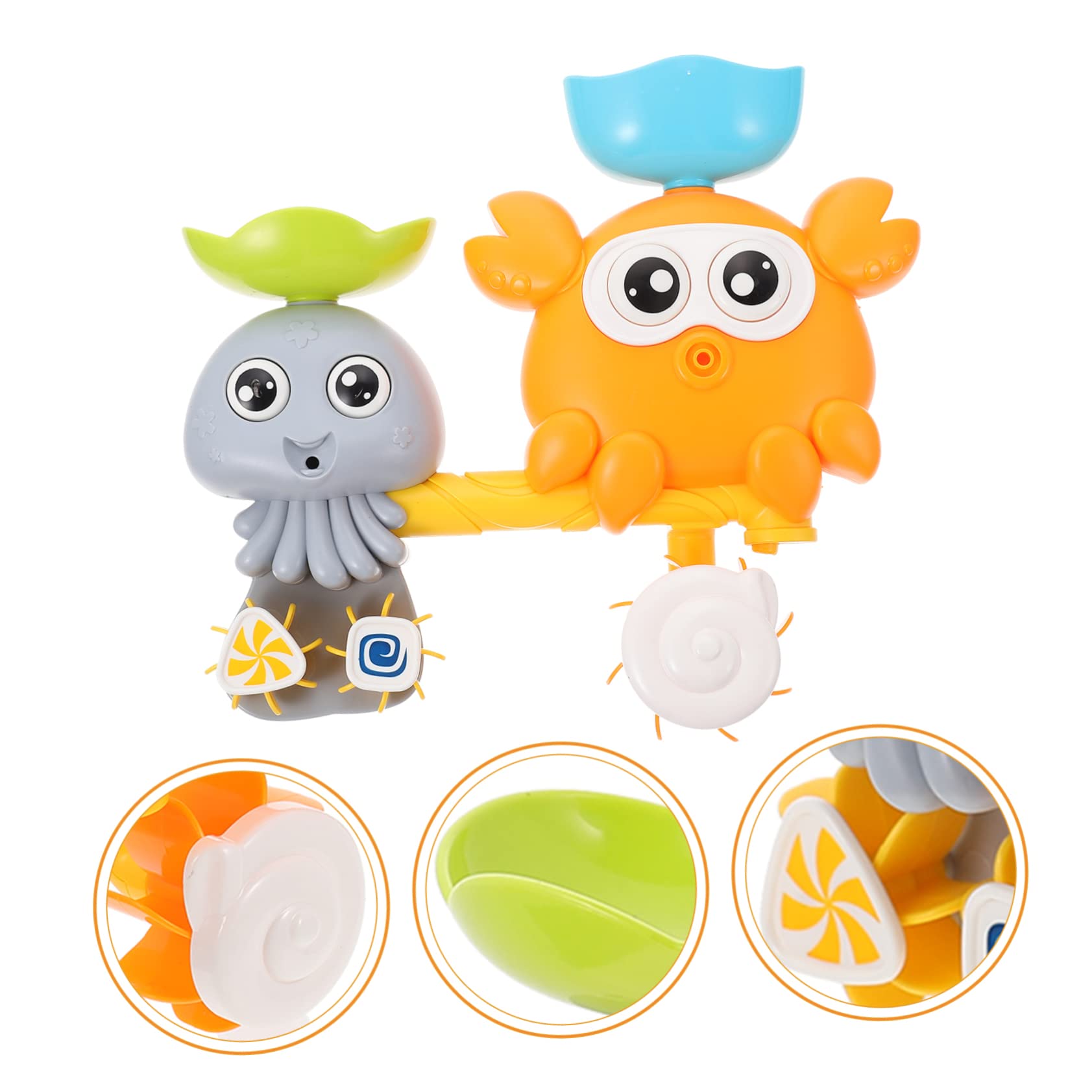 Vaguelly 4-Piece Crab Bath Toys Set for Kids - Fun Water Play Bathtub Toys for Toddlers & Children - Perfect for Bath Time, Pool Parties & Sensory Play