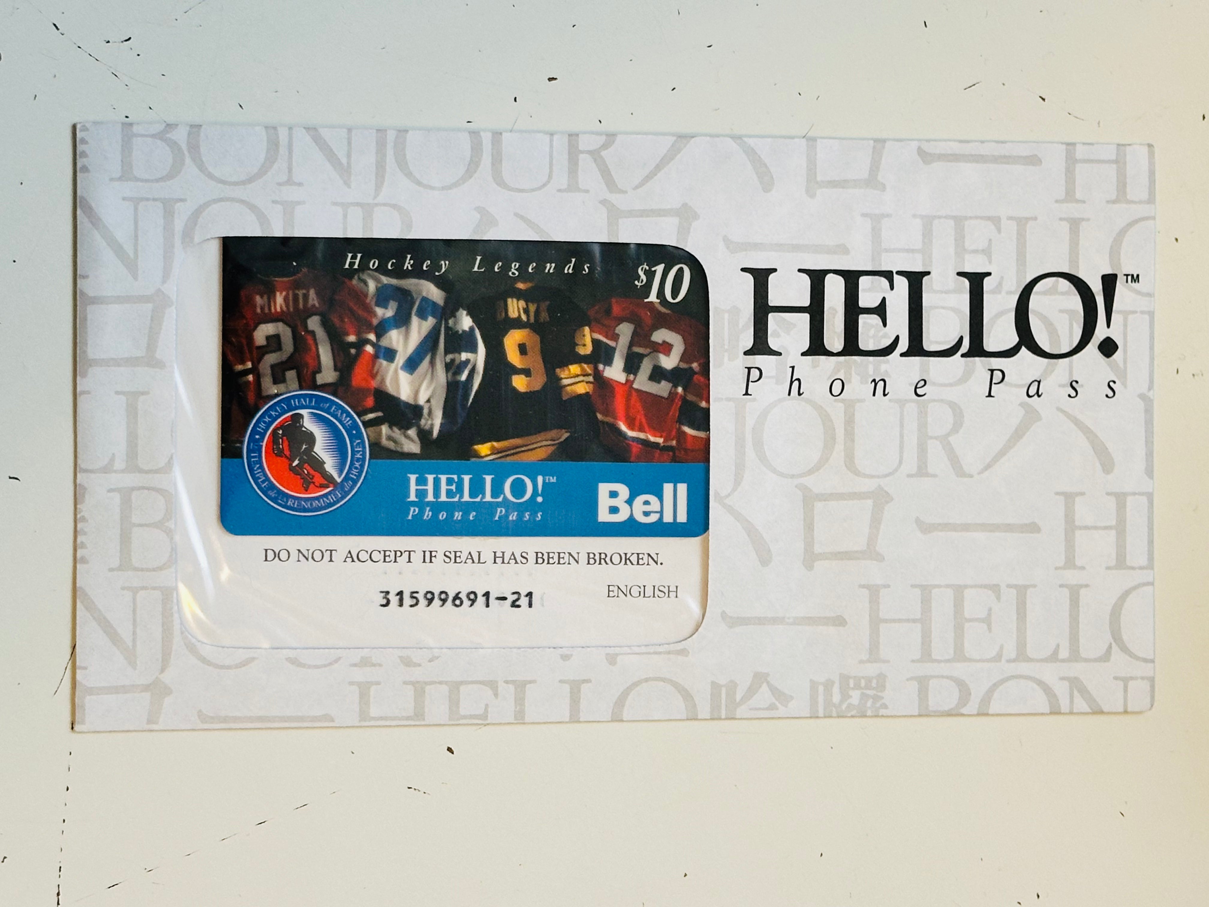 Vintage 1990s Hockey Hall of Fame Rare Phone Card - Factory Sealed Collectible Envelope - Perfect for Sports Memorabilia Collections & Nostalgic Gift Giving