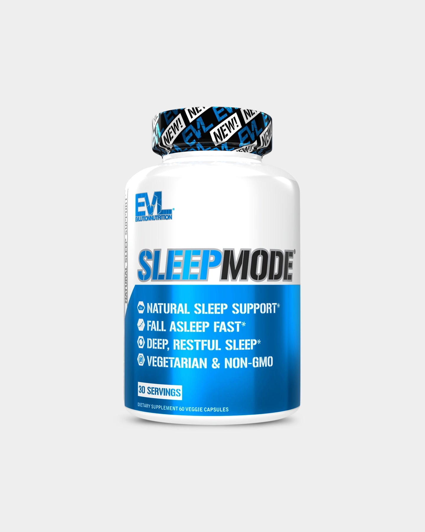 EVLUTION NUTRITION SleepMode Natural Sleep Aid Supplement with Melatonin - Promotes Relaxation & Deep Sleep for Adults - Perfect for Nighttime Use, Travel & Jet Lag Relief