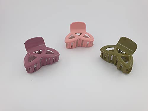 Dhavesai Matte Square Claw Hair Clips for Women - 3 Pack Multi Color Hair Clips for Women & Girls, Medium Rectangle Banana Jaw Clips for All Hair Types - Perfect for School, Work, and Everyday Styling