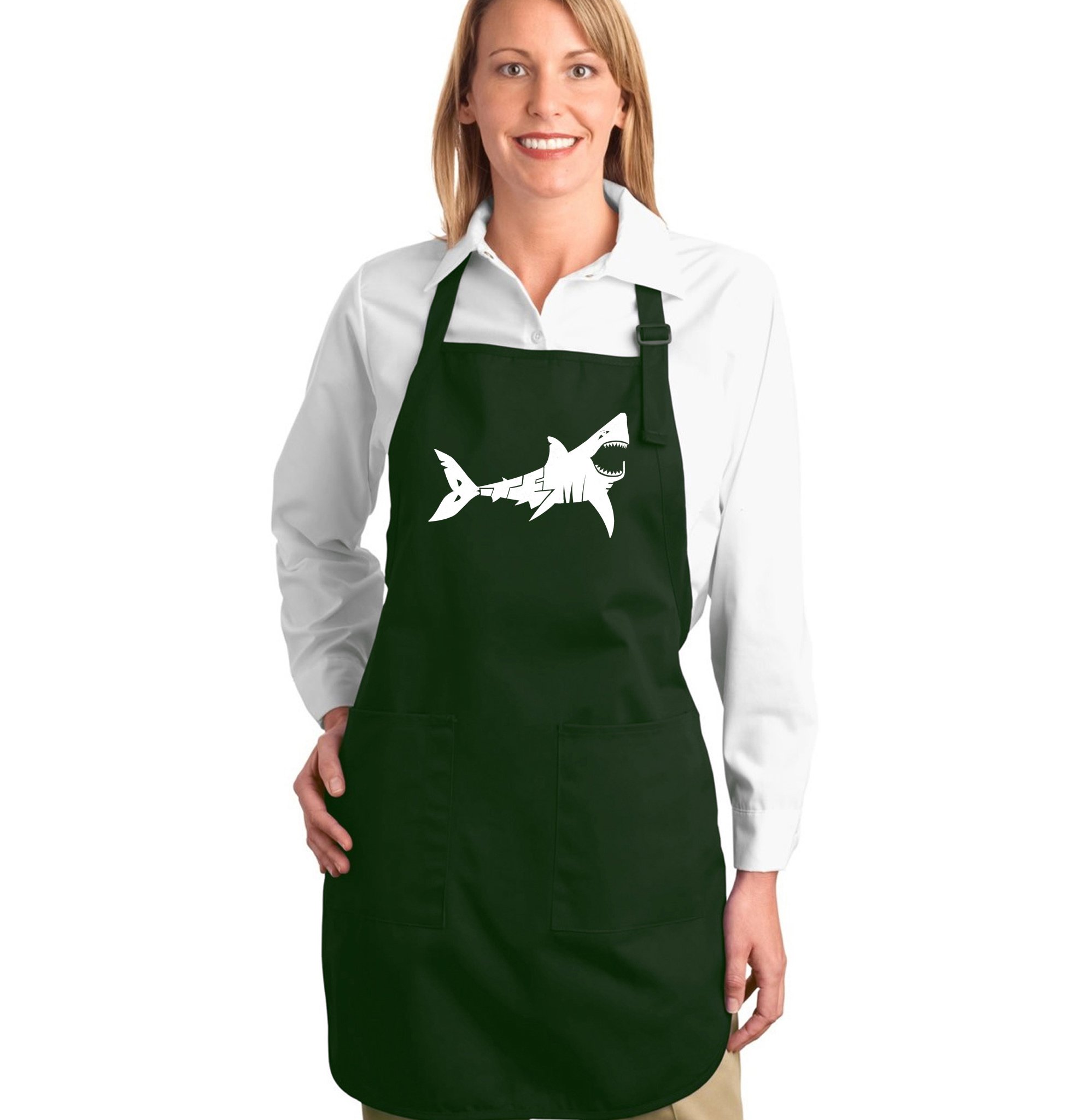 LA POP ART Word Art Apron - Bite Me - Funny Kitchen Apron for Cooking, Baking & BBQ - Unique Gift for Food Lovers & Home Chefs