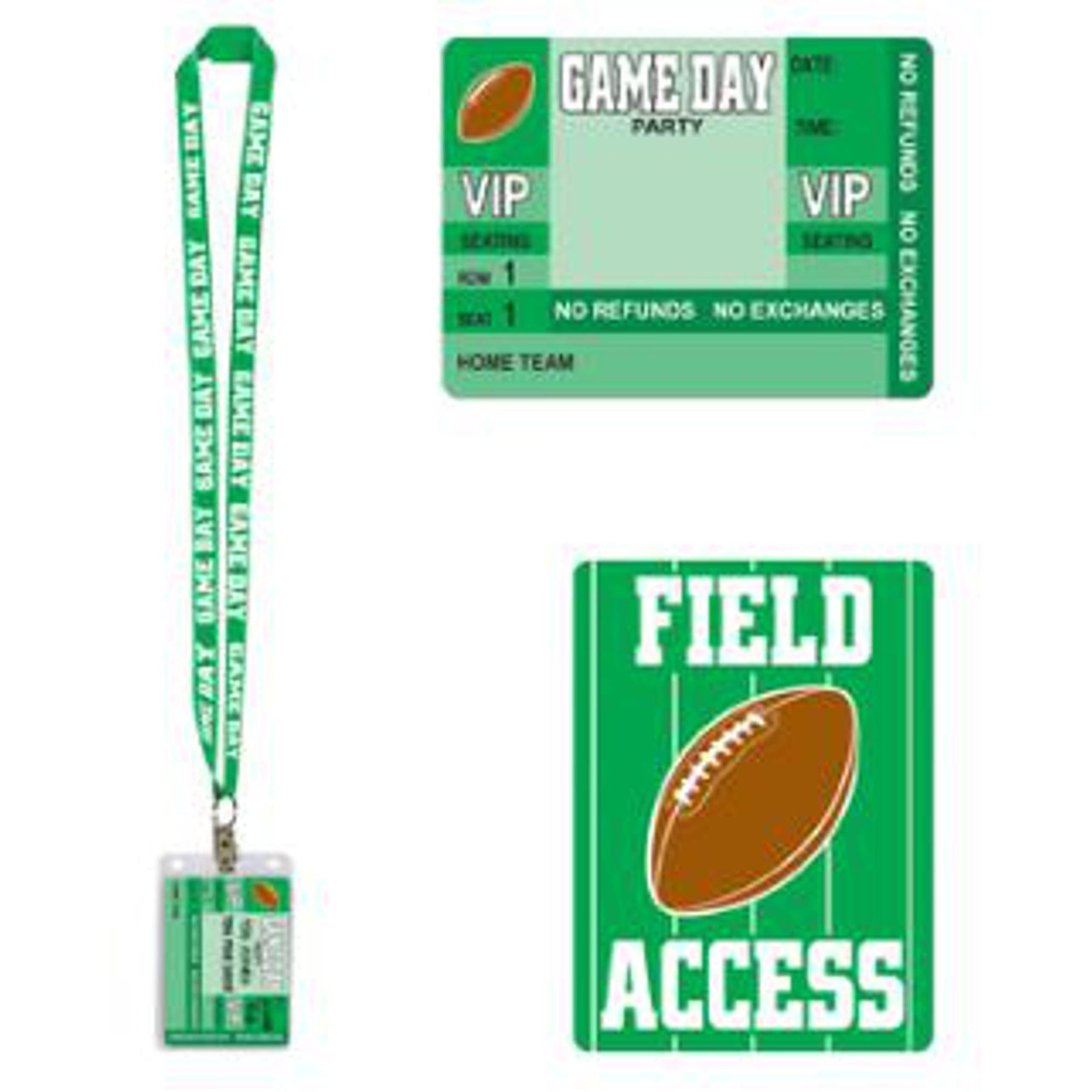 Game Day Party Pass: 25 Double-Sided Lanyard Tickets for Sports Fans - Perfect for Tailgating, Stadium Events & Sports Themed Parties