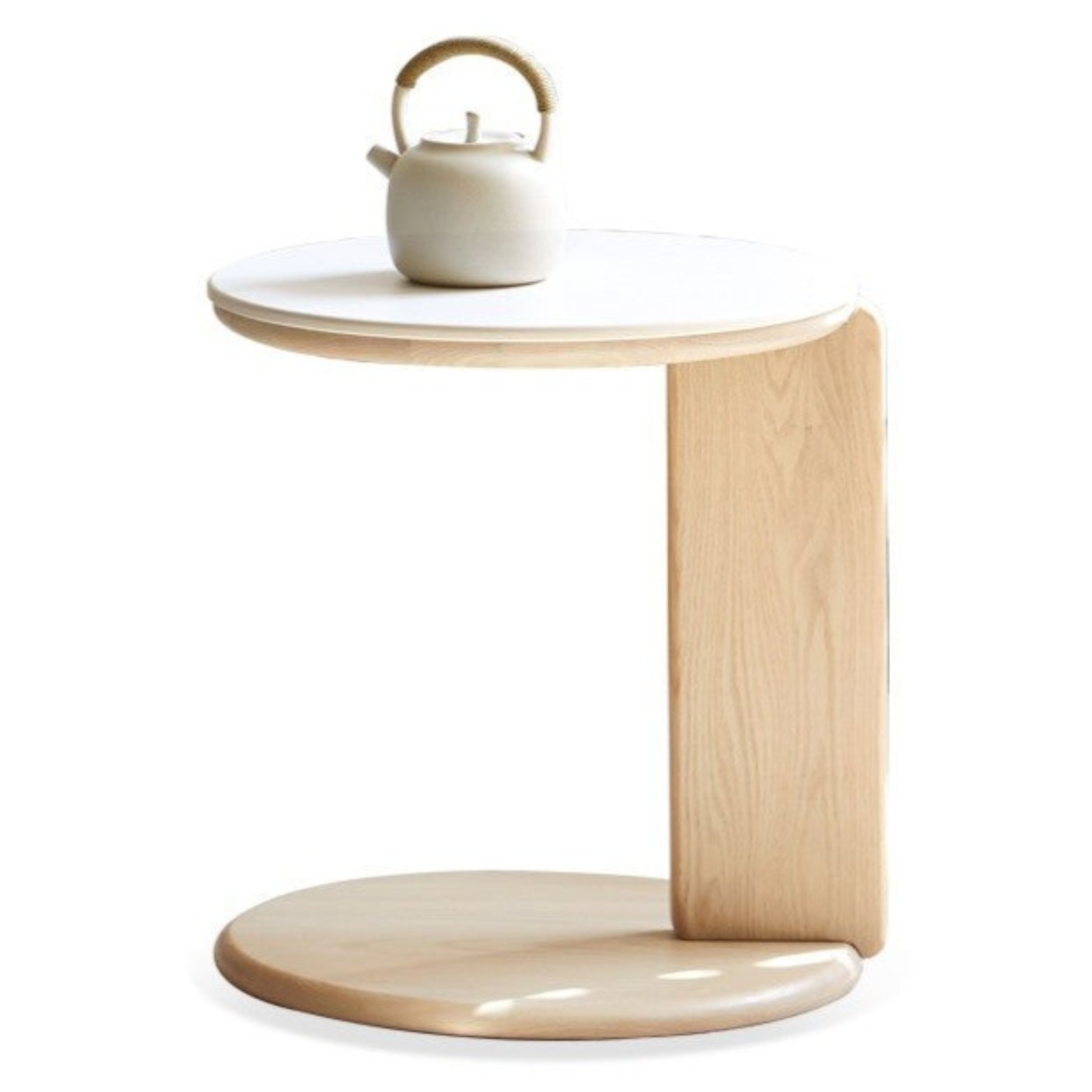 17.7x17.7x18.9 inch / 45x45x48сm / Natural wood color / oak slate coffee table (ivory white)