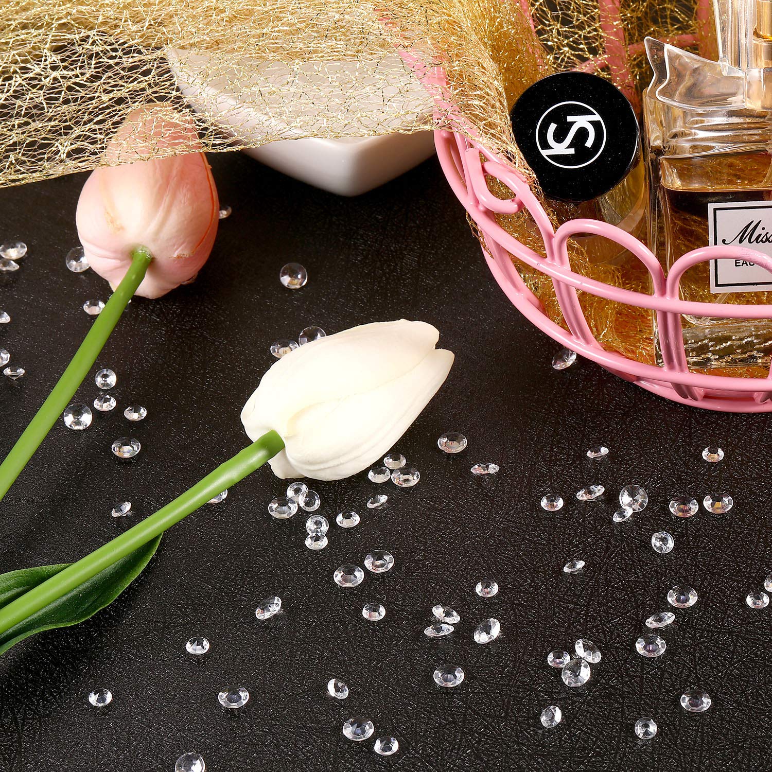 10000 Clear Acrylic Diamond Rhinestones - 4.5mm & 6mm Wedding Table Scatter Confetti for Centerpieces, Bridal Shower Decor, Vase Filler - Perfect for Wedding Decorations, Party Table Decor, DIY Crafts and Event Styling