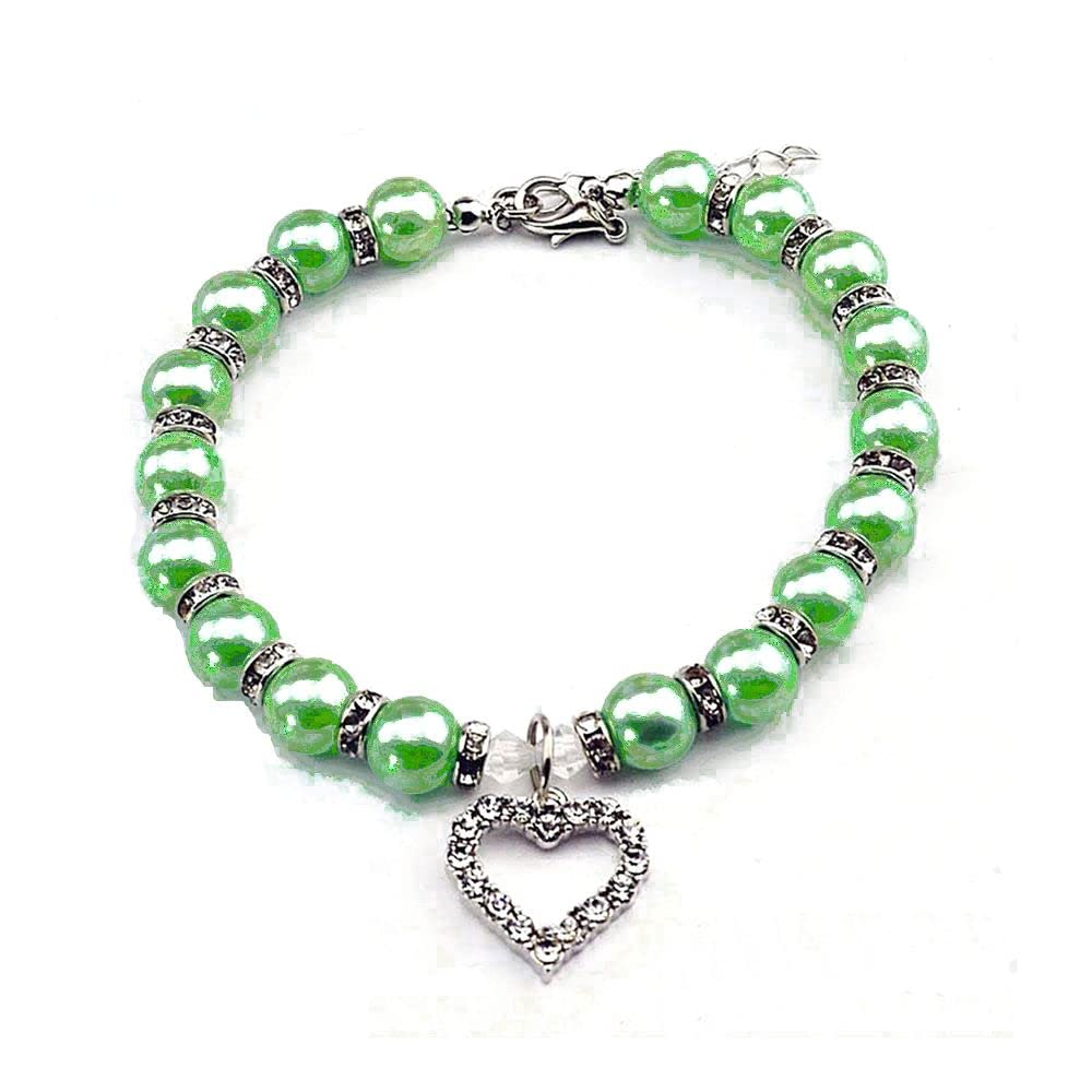 DFER Diamond Pet Necklace - Elegant Bow Tie for Cats & Dogs, Green