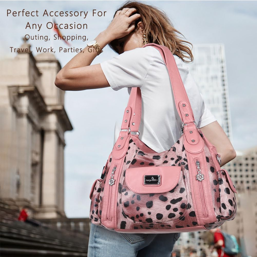 Angel Kiss Women's Large Shoulder Bag - Faux Leather Hobo Tote Purse with Multiple Pockets, Stylish Satchel for Work, Travel & Daily Use