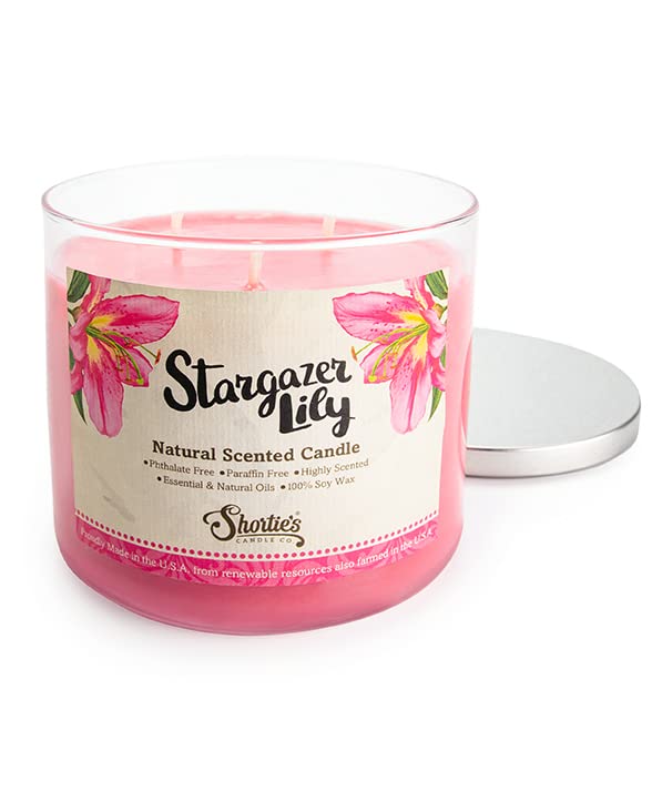 Stargazer Lily Highly Scented 3-Wick Soy Candle | 100% Natural, Phthalate & Paraben Free | Clean Burning Essential Oil Fragrance | 14.5 Oz Home Decor, Relaxation & Romantic Ambiance