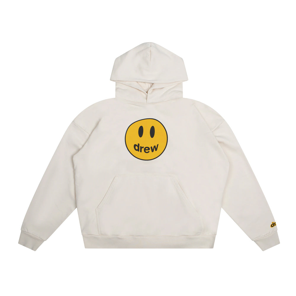 DREW HOUSE Mascot Oversized Hoodie - Cream Color Unisex Pullover Sweatshirt | Streetwear Fashion for Men & Women | Perfect for Casual Wear, Loungewear and Outfits