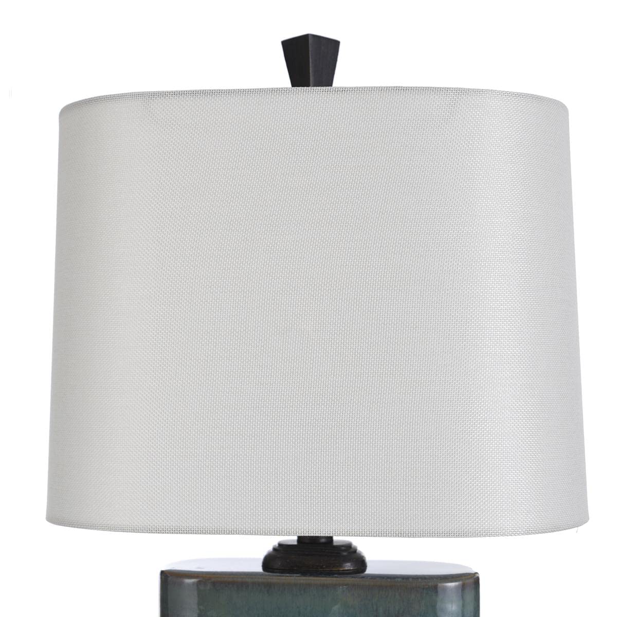 Carolina Blue Table Lamp with Oatmeal Fabric Shade - Modern Bedside Lighting for Bedroom, Living Room & Office Decor