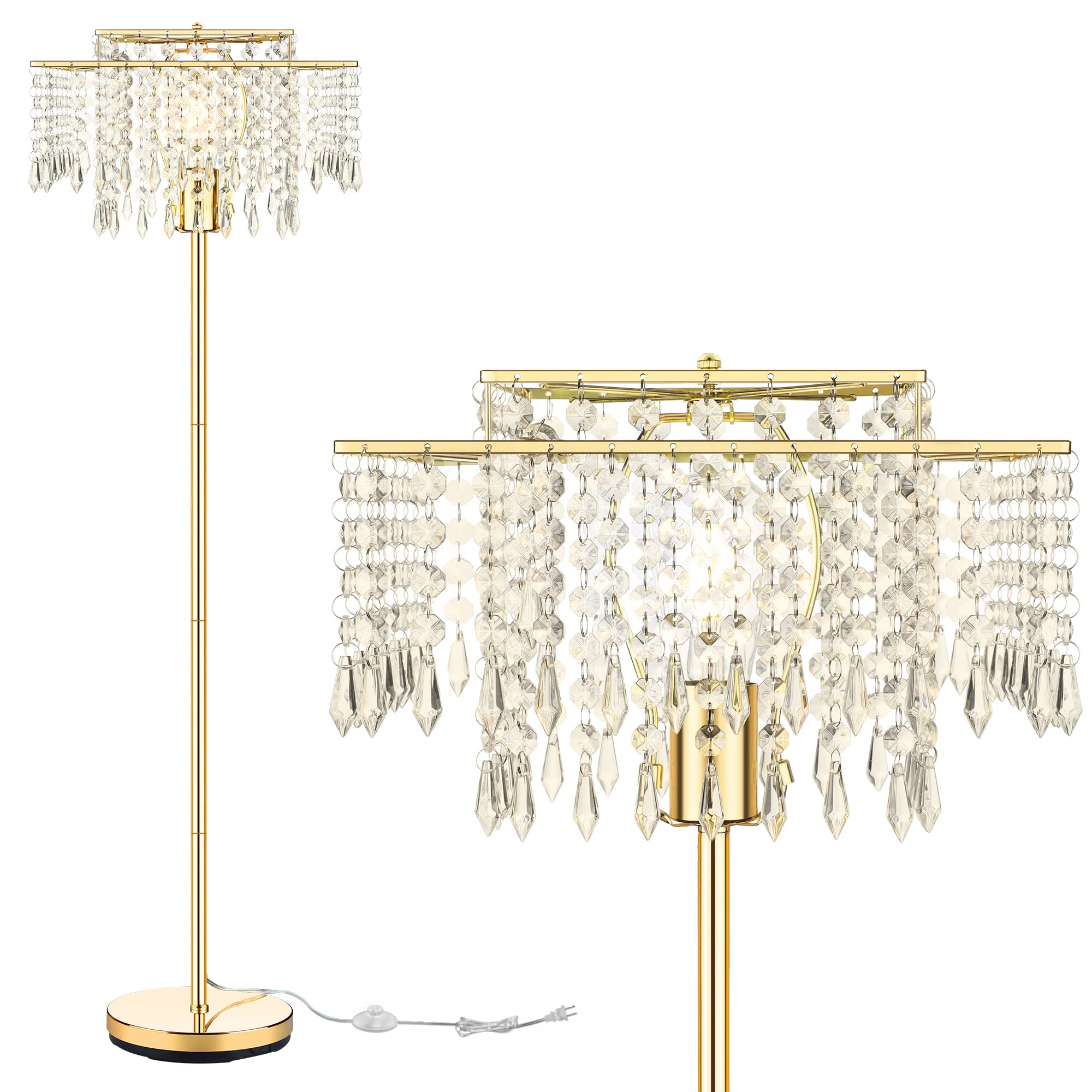 Double Layer Crystal Floor Lamp - 61.57