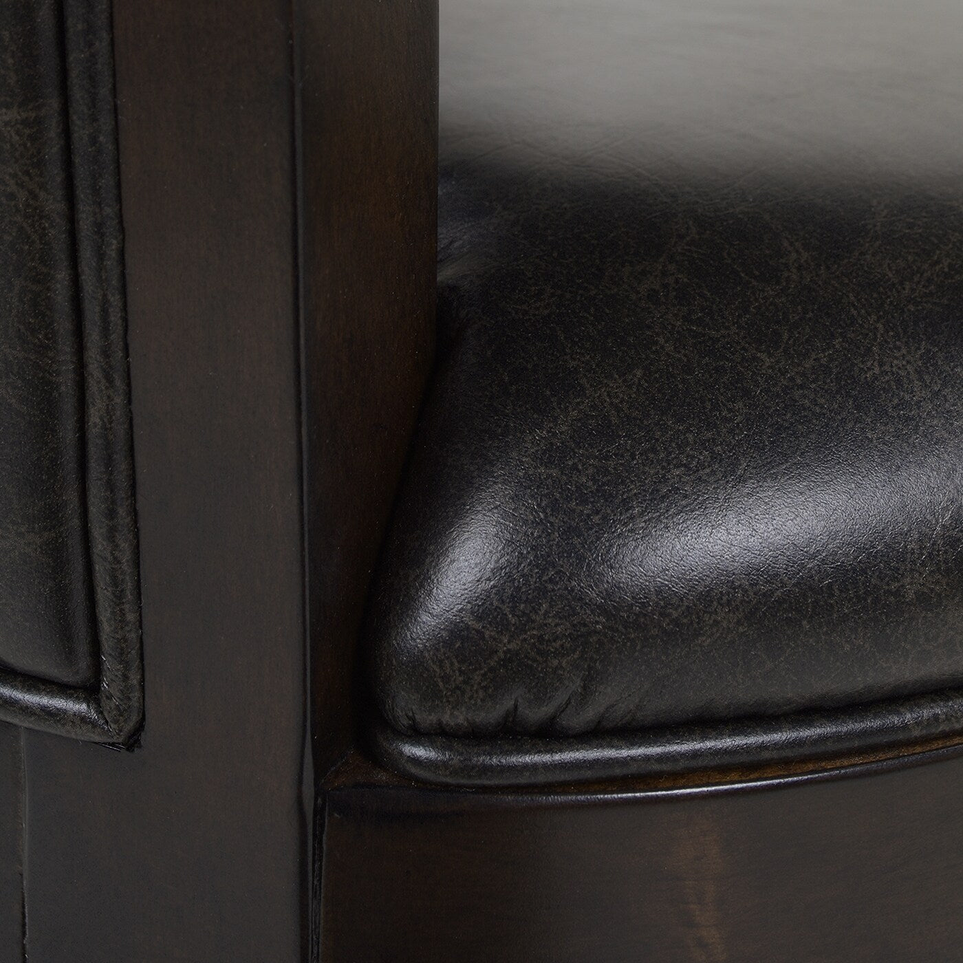 27in Swivel Counter Height Bar Stool - Vintage Faux Leather with High Back Support & Armrests - Solid Hardwood Frame - Perfect for Kitchen Island, Home Bar & Breakfast Nook