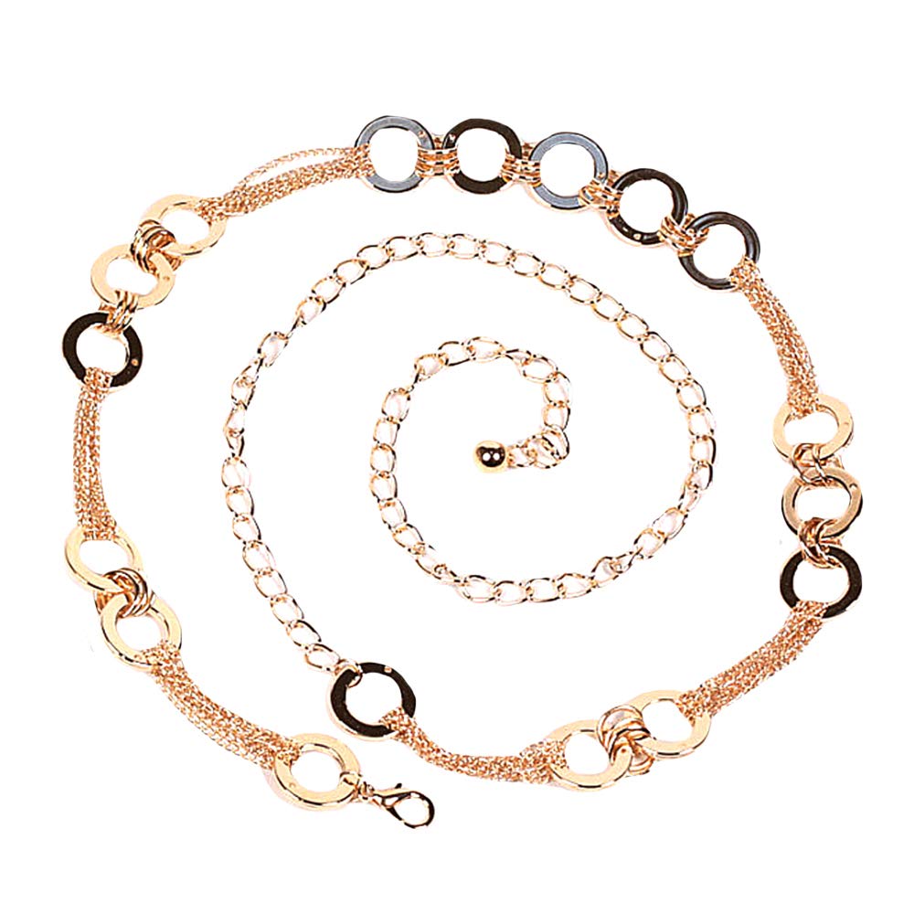 LABANCA Women's Hollow Leaf Bead Pendant Metal Chain Dress Belt - Skinny Waist Belt for Sweaters, Dresses & Fashion Accessories - Perfect for Casual Outfits, Office Wear & Evening Parties