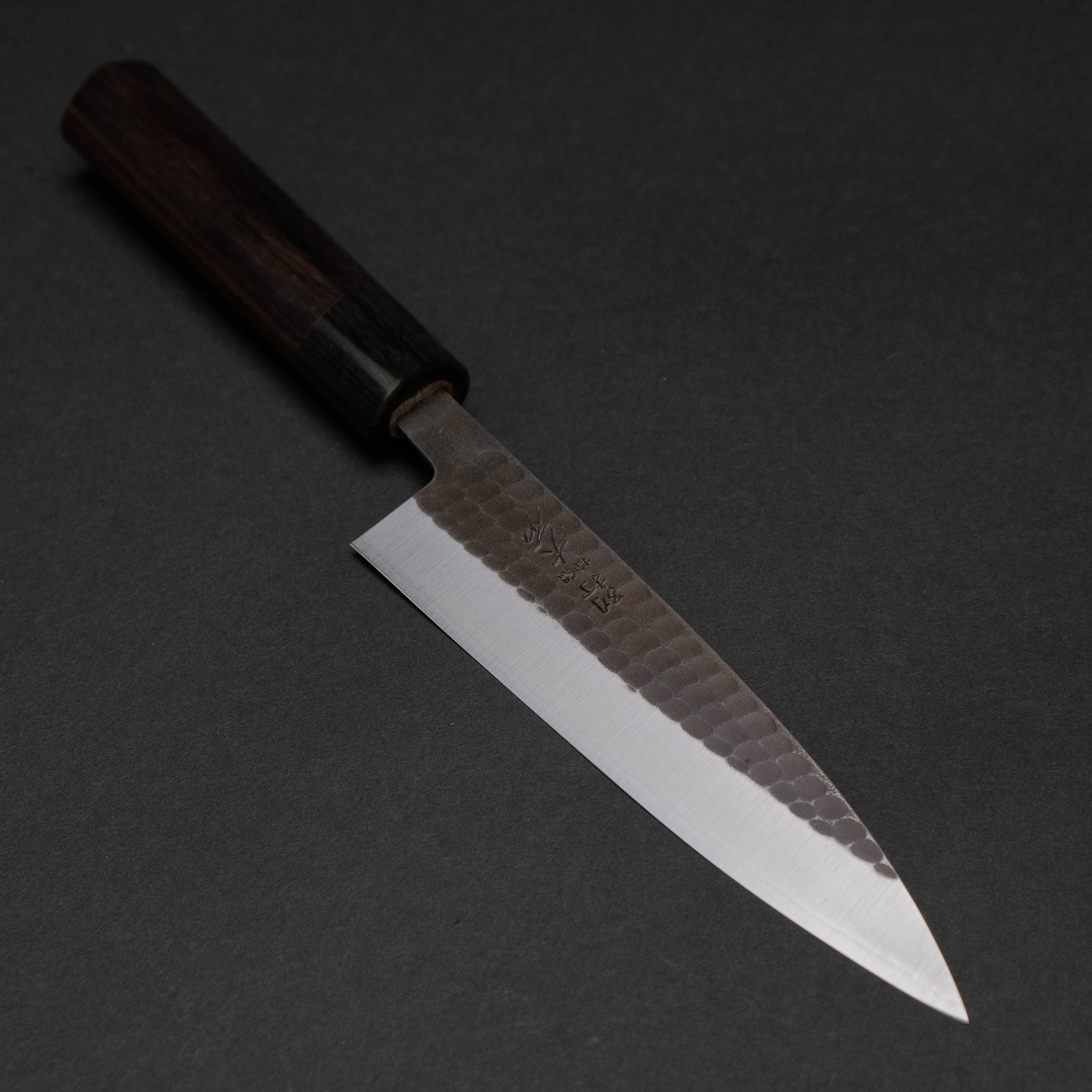 Ohishi Blue #2 Kurouchi Tsuchime Hiraki 165mm Japanese Kitchen Knife with Rosewood Handle - Perfect for Sushi, Sashimi & Precision Cutting
