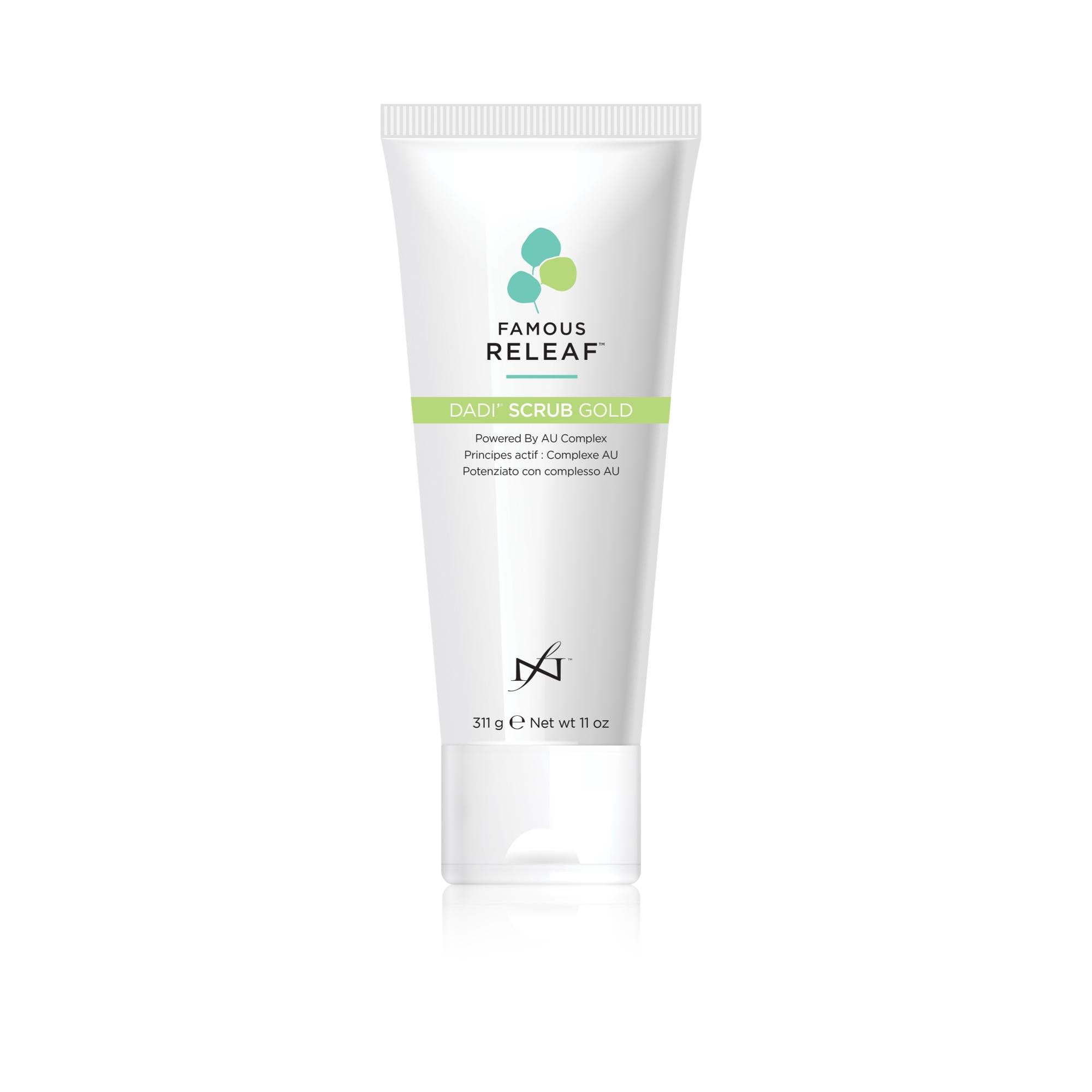 Famous Releaf Dadi's Scrub Gold - 11 fl oz Exfoliating Body Scrub for Smooth Skin | Perfect for Spa Days & At-Home Skincare Routines