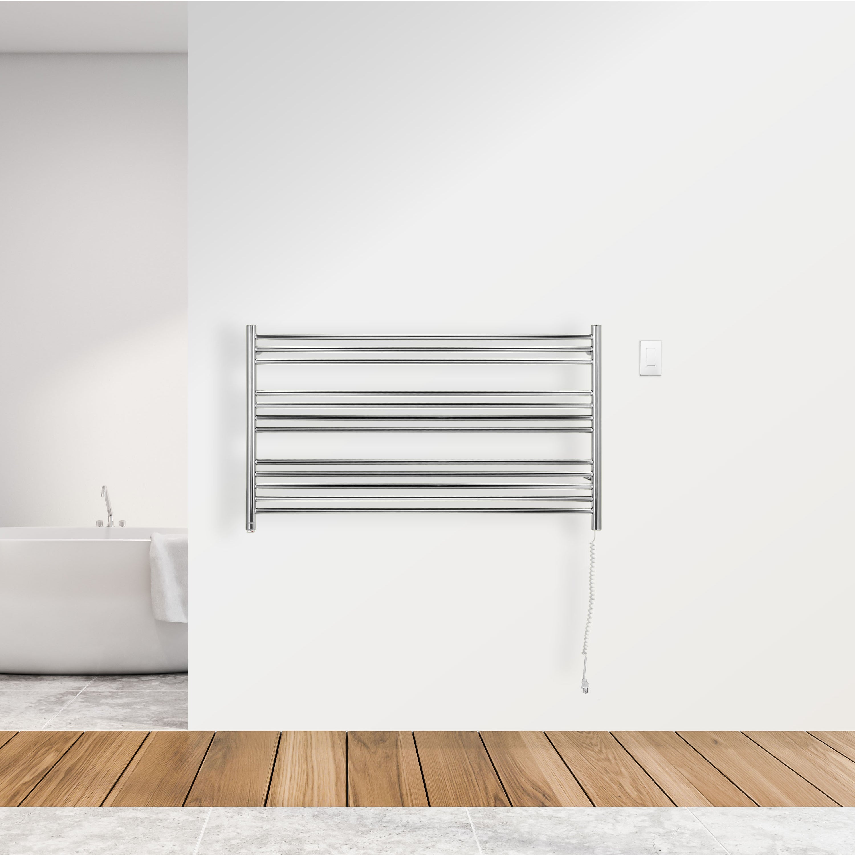 Ancona Amplia Dual 12 Bar Hardwired & Plug-in Chrome Towel Warmer with WiFi Timer - Perfect for Bathrooms, Spas & Luxury Homes