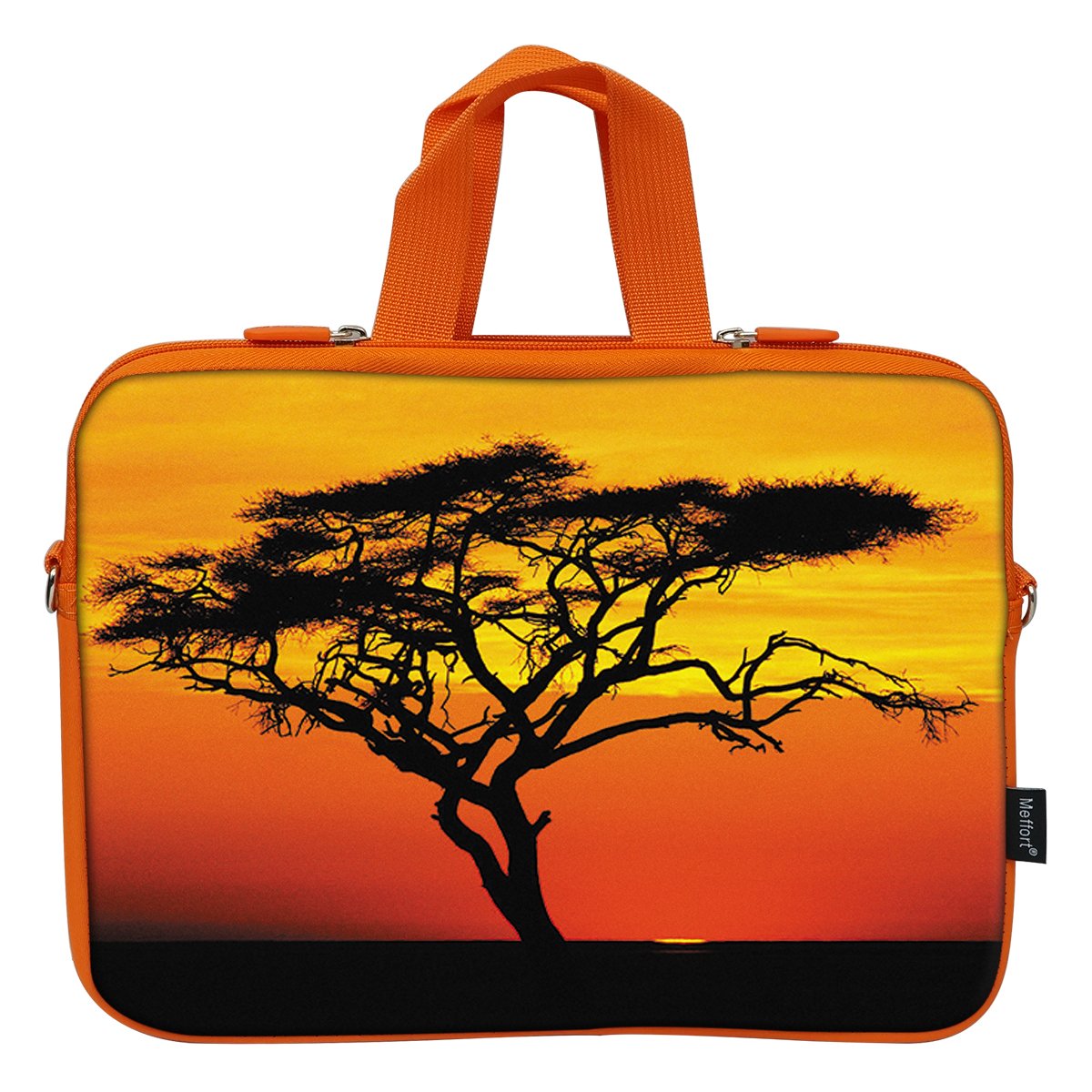 15.6 Inch Neoprene Laptop Sleeve Case with Hidden Handle - Protective Cover for MacBook Air, Ultrabook, Chromebook - Lightweight & Water-Resistant - Perfect for Travel, Office & School (Africa Safari Design)