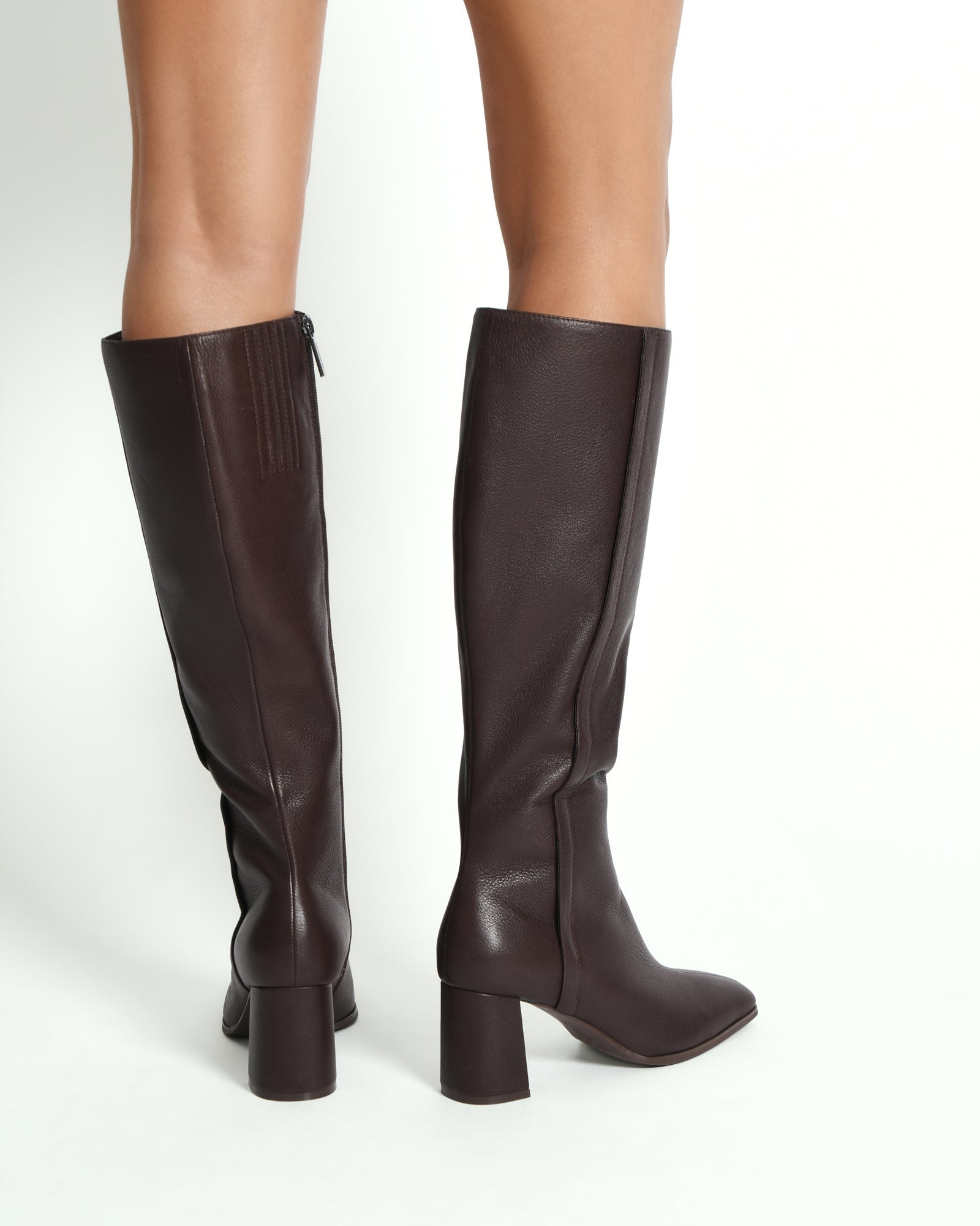 Nellie Knee High Boots in Bitter Chocolate Genuine Leather - Stylish & Comfortable for Fall, Winter & Everyday Wear