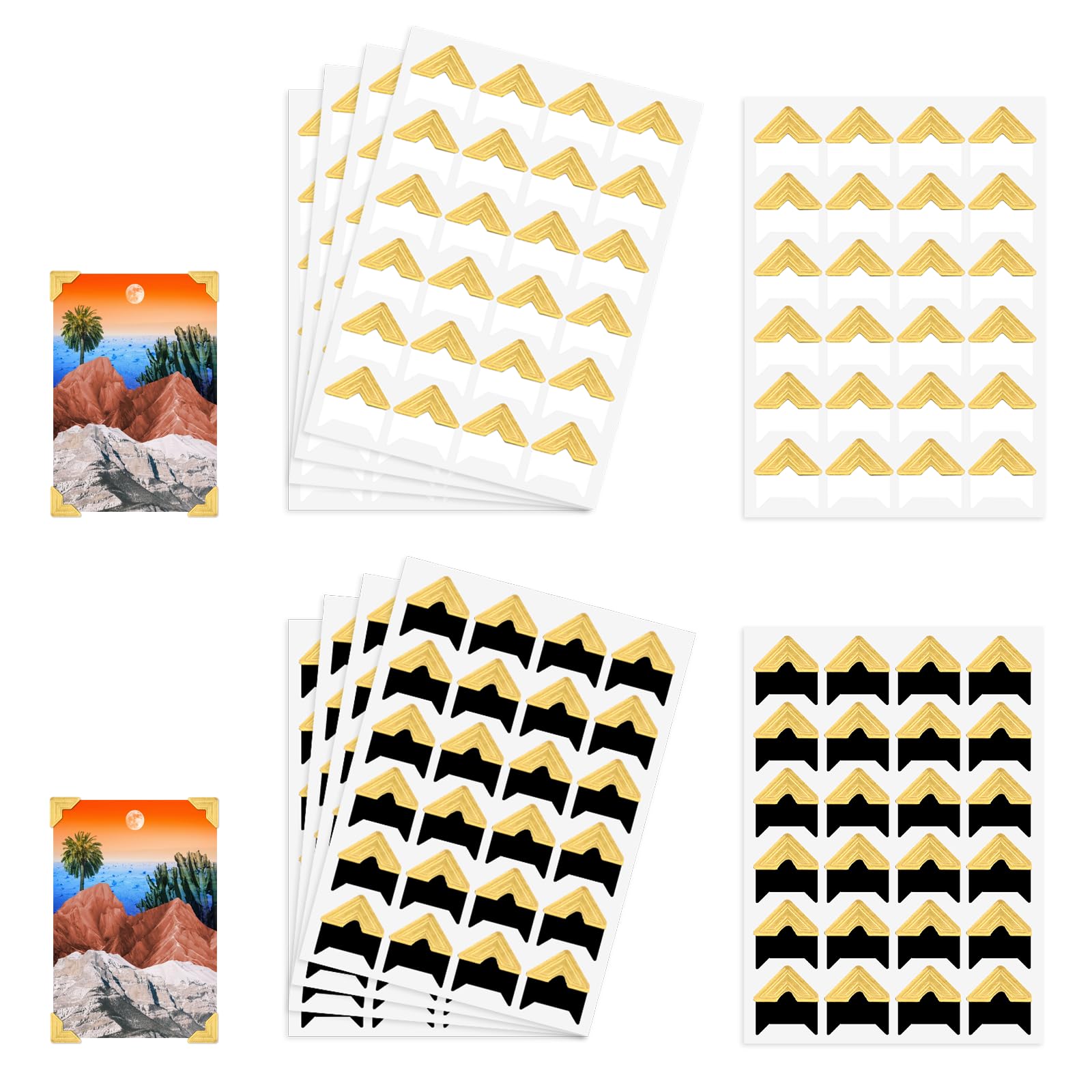 240 Pcs Gold Self-Adhesive Photo Corners for Scrapbooking & Albums - Perfect for Memory Books & Picture Frames