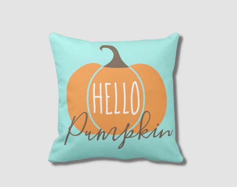 Hello Pumpkin Set of 4 Decorative Pillow Covers - Fall Home Decor for Couch, Bed & Sofa - Autumn Thanksgiving Seasonal Throw Pillow Cases