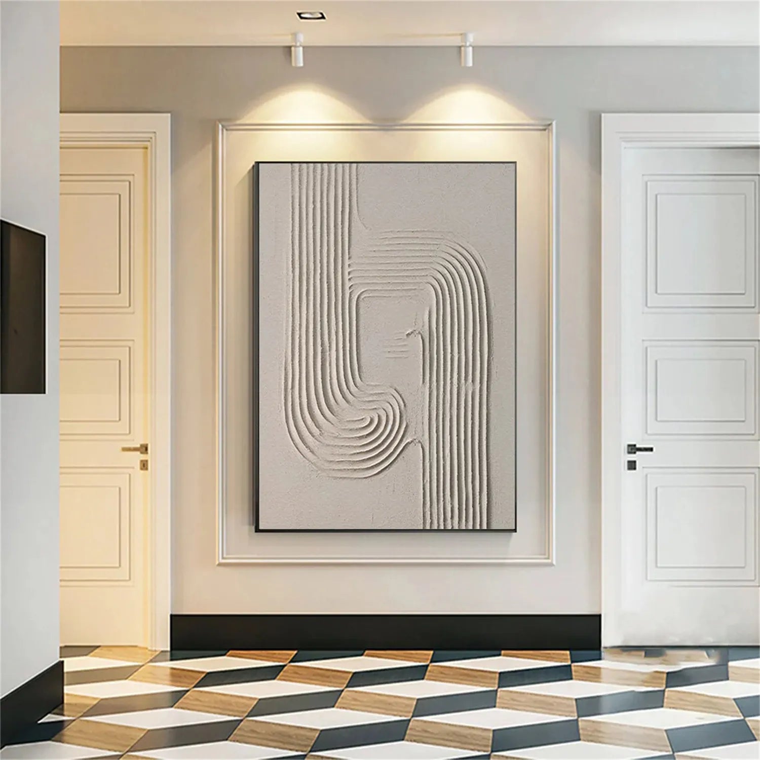 Beige & Brown Abstract Art Print #BB105 - Modern Wall Decor for Living Room, Bedroom & Office