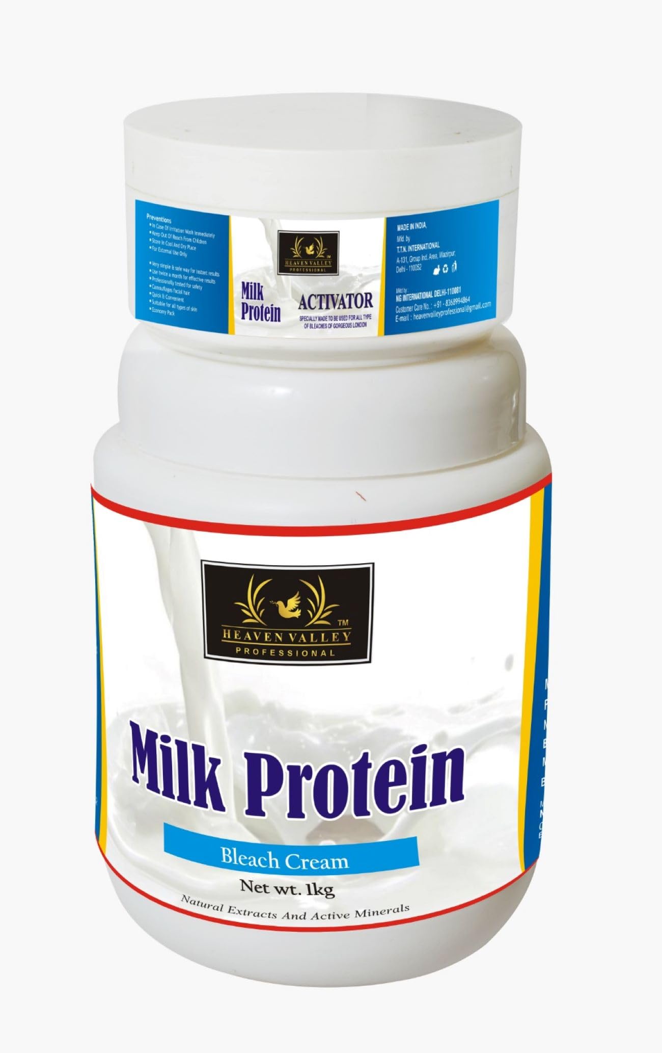 Heaven Valley Milk Protein Bleach Cream 1kg - Skin Brightening Cream with Natural Extracts & Active Minerals | Dark Spot Corrector for Face & Body | Perfect for Daily Skincare Routine